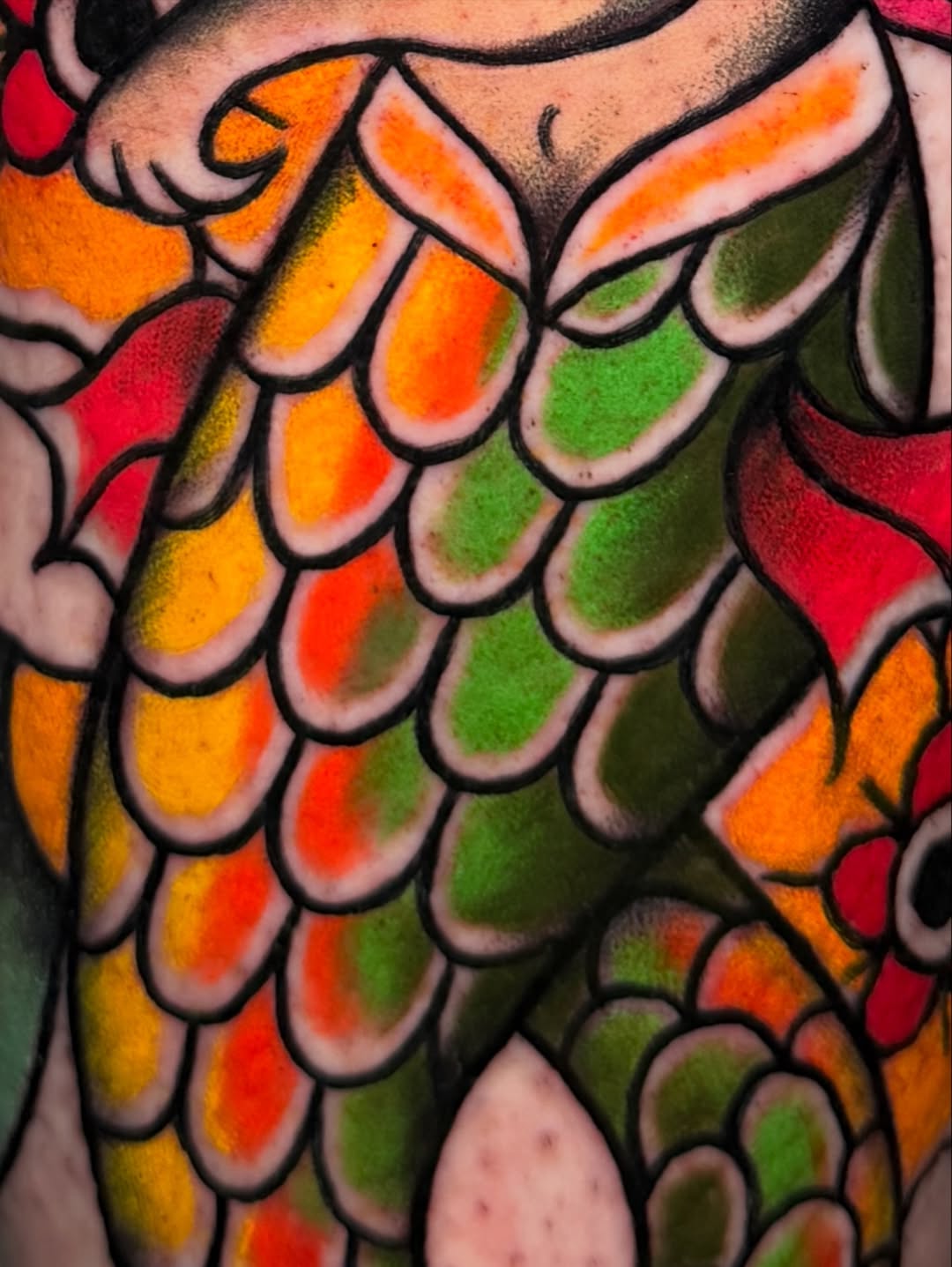 American Traditional Mermaid Calf Tattoo