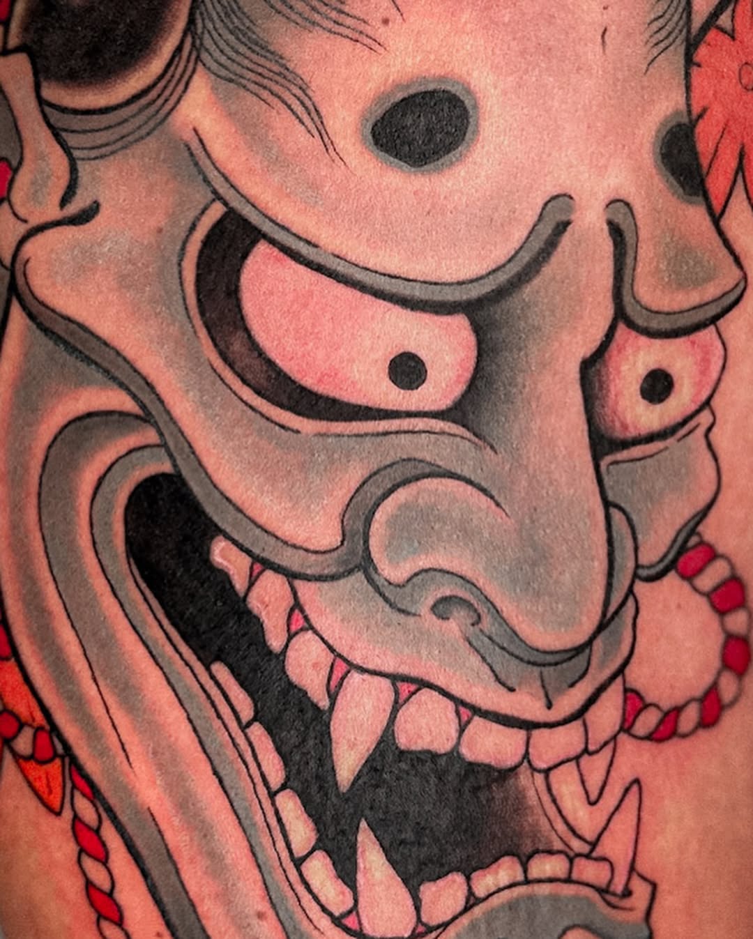Hannya Mask Japanese Traditional Color Tattoo
