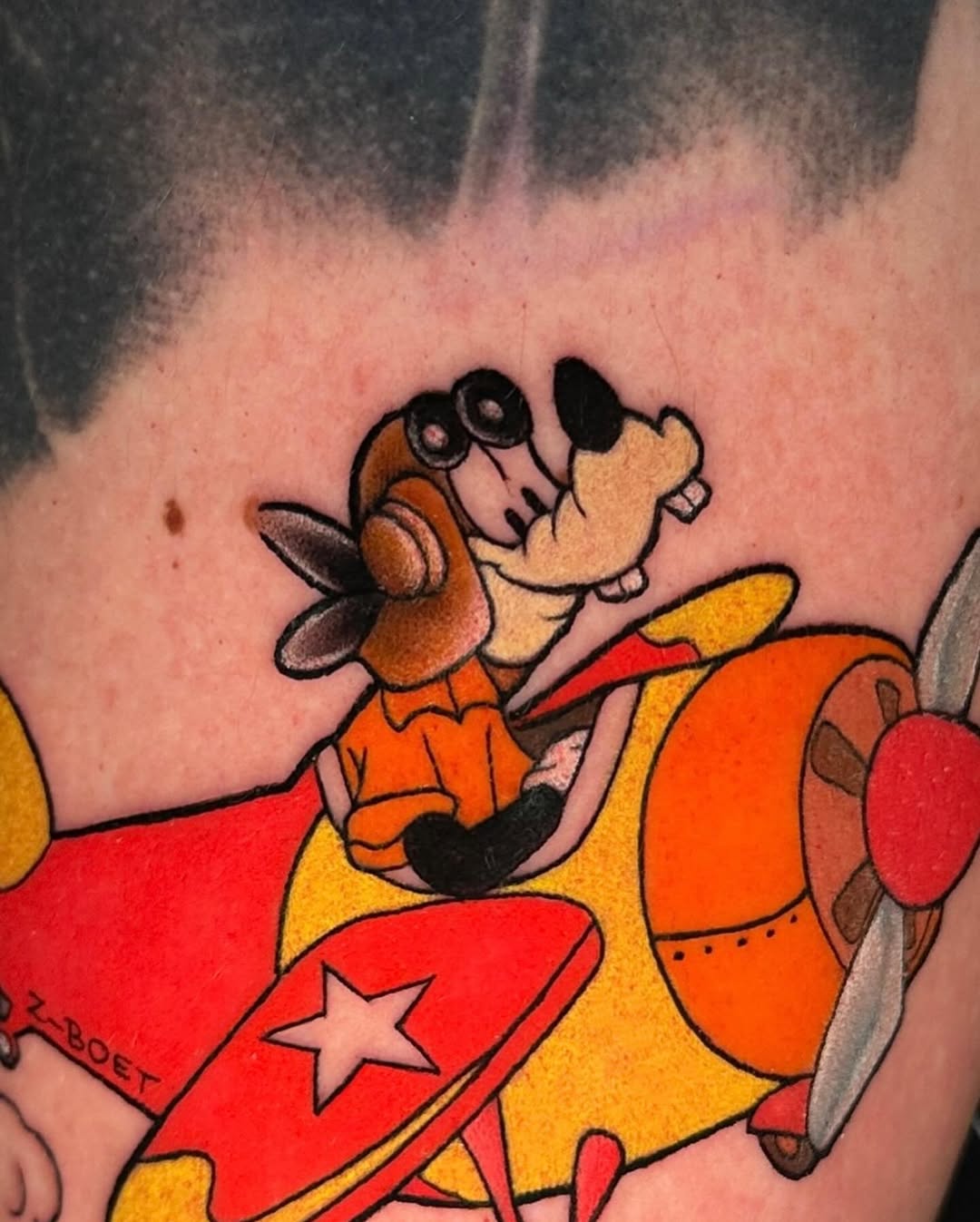 Vintage Cartoon Pilot Tattoo