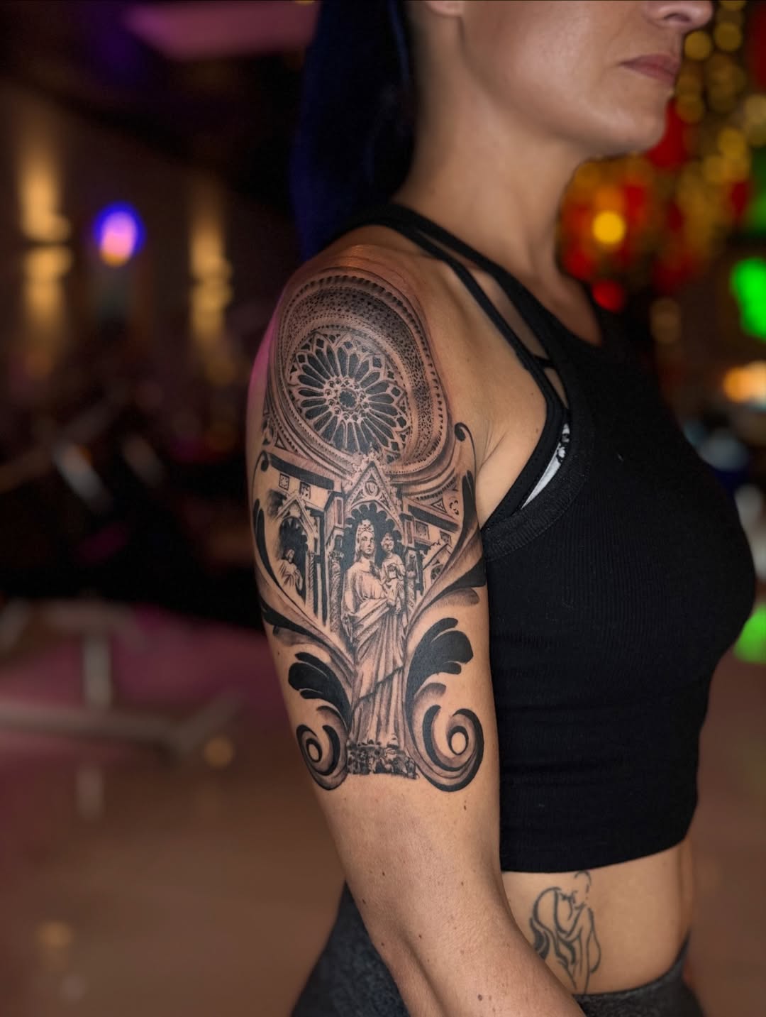 Cathedral Sacred Architecture Realism Sleeve Tattoo