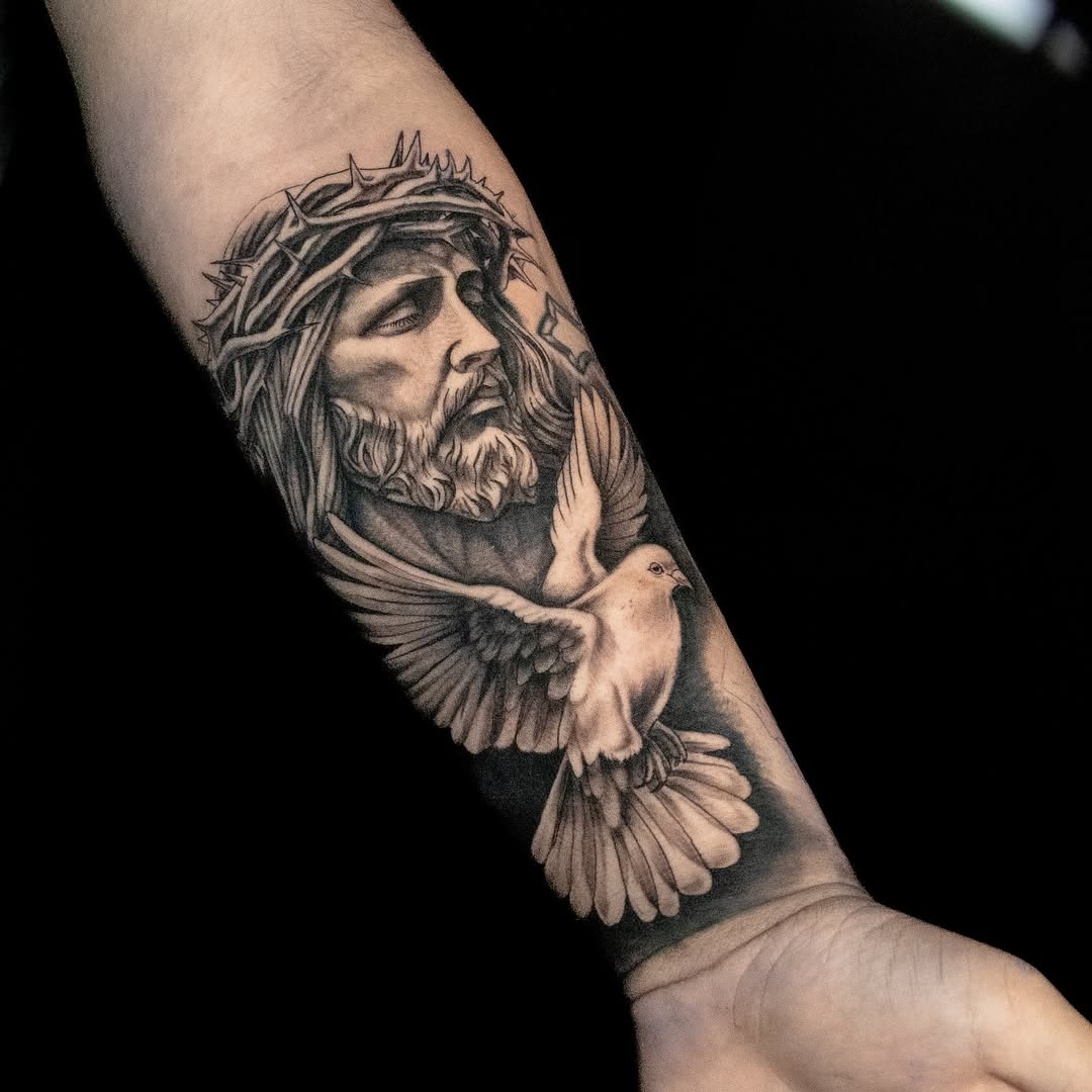 Sacred Portrait with Dove of Peace