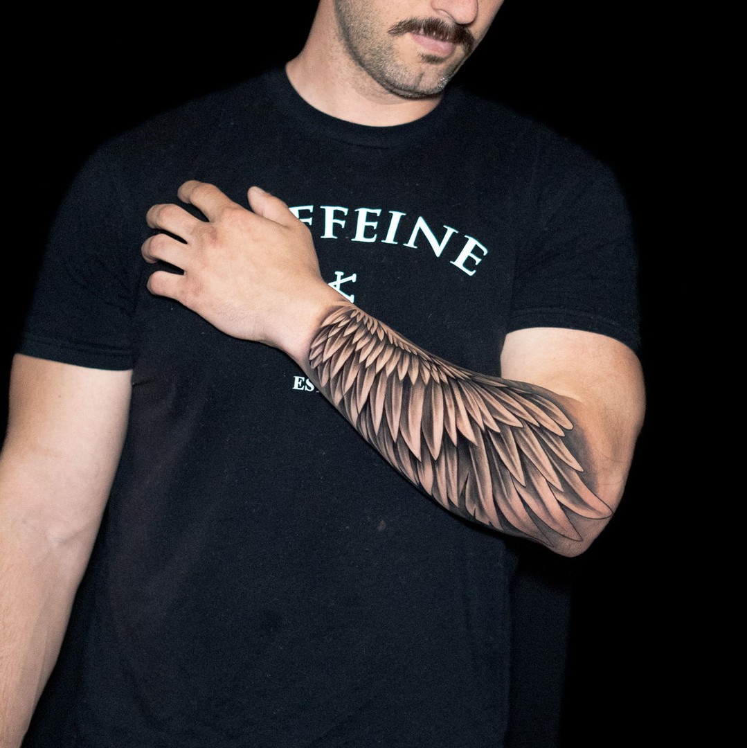 Black & Grey Wing Forearm Sleeve