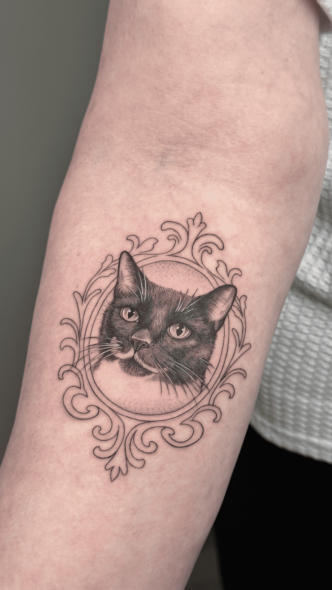 Ornate Cat Portrait Frame