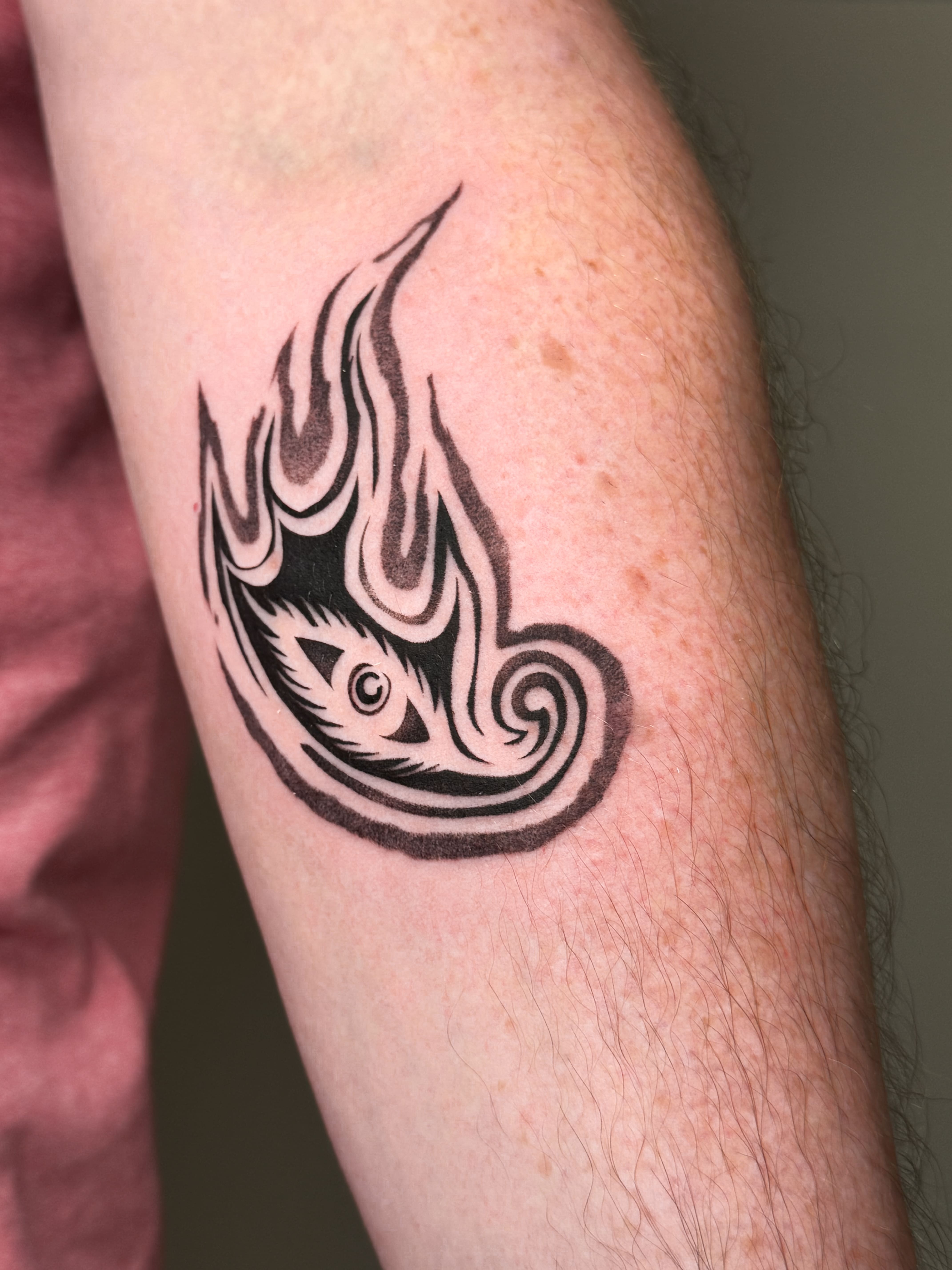 Tribal Flame Eye Tattoo