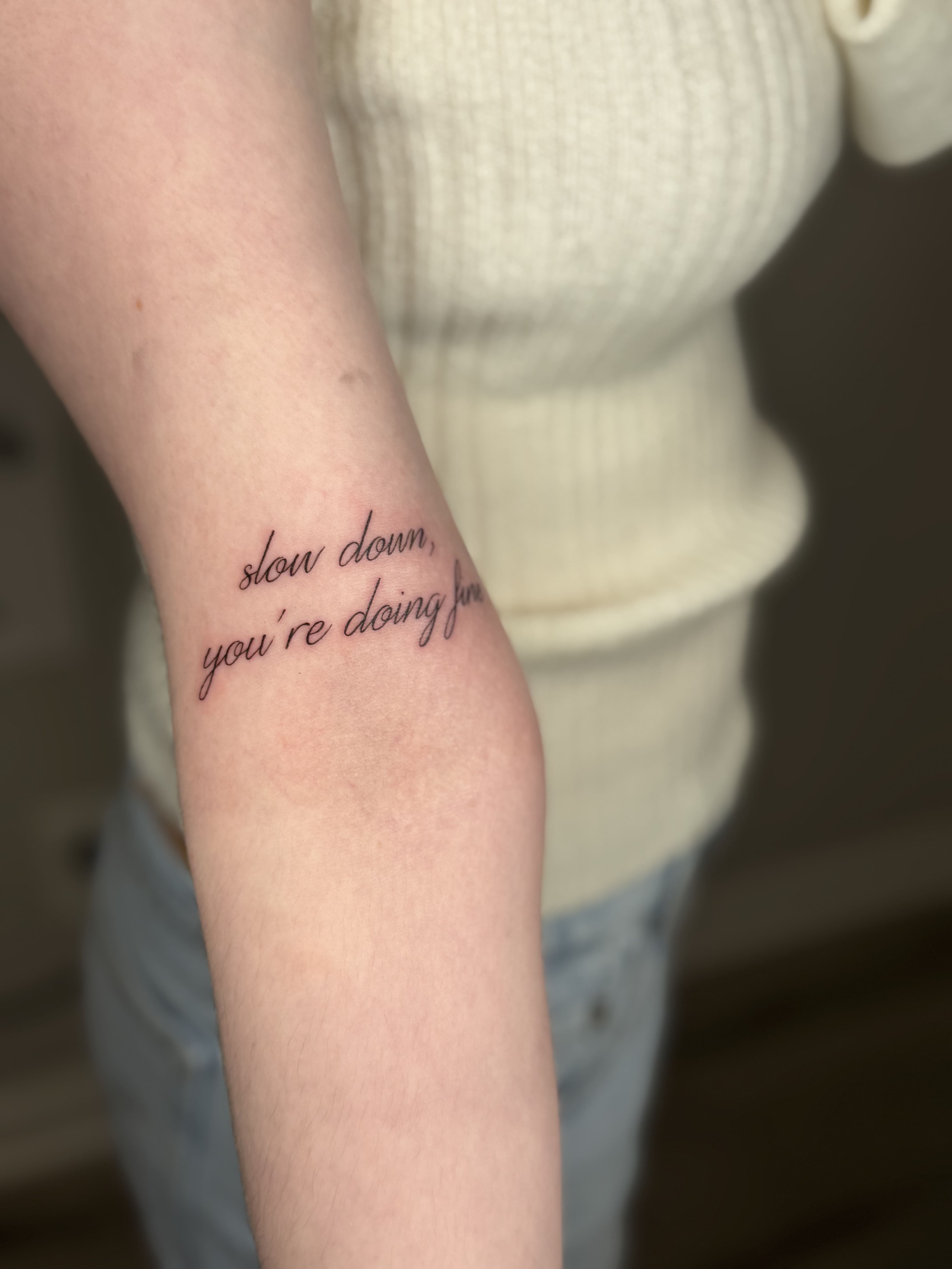 Minimal Script Quote Tattoo
