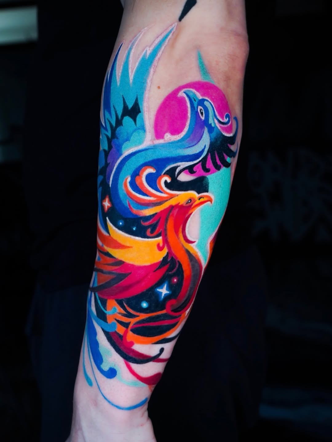 Neon Gemini Phoenix Cosmic Sleeve
