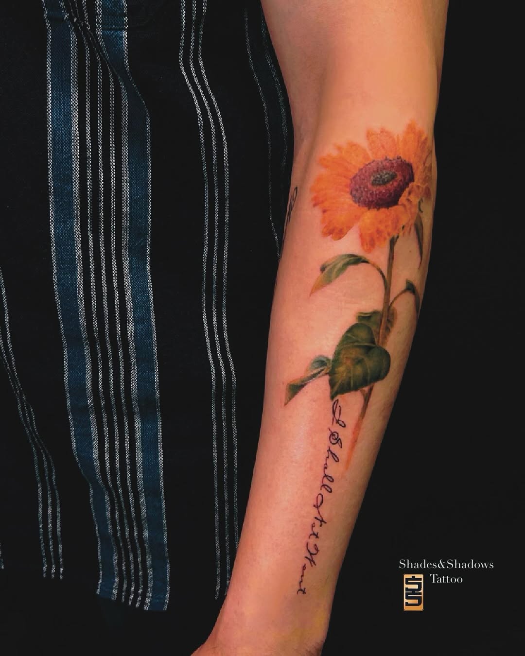 Sunflower Script Tattoo