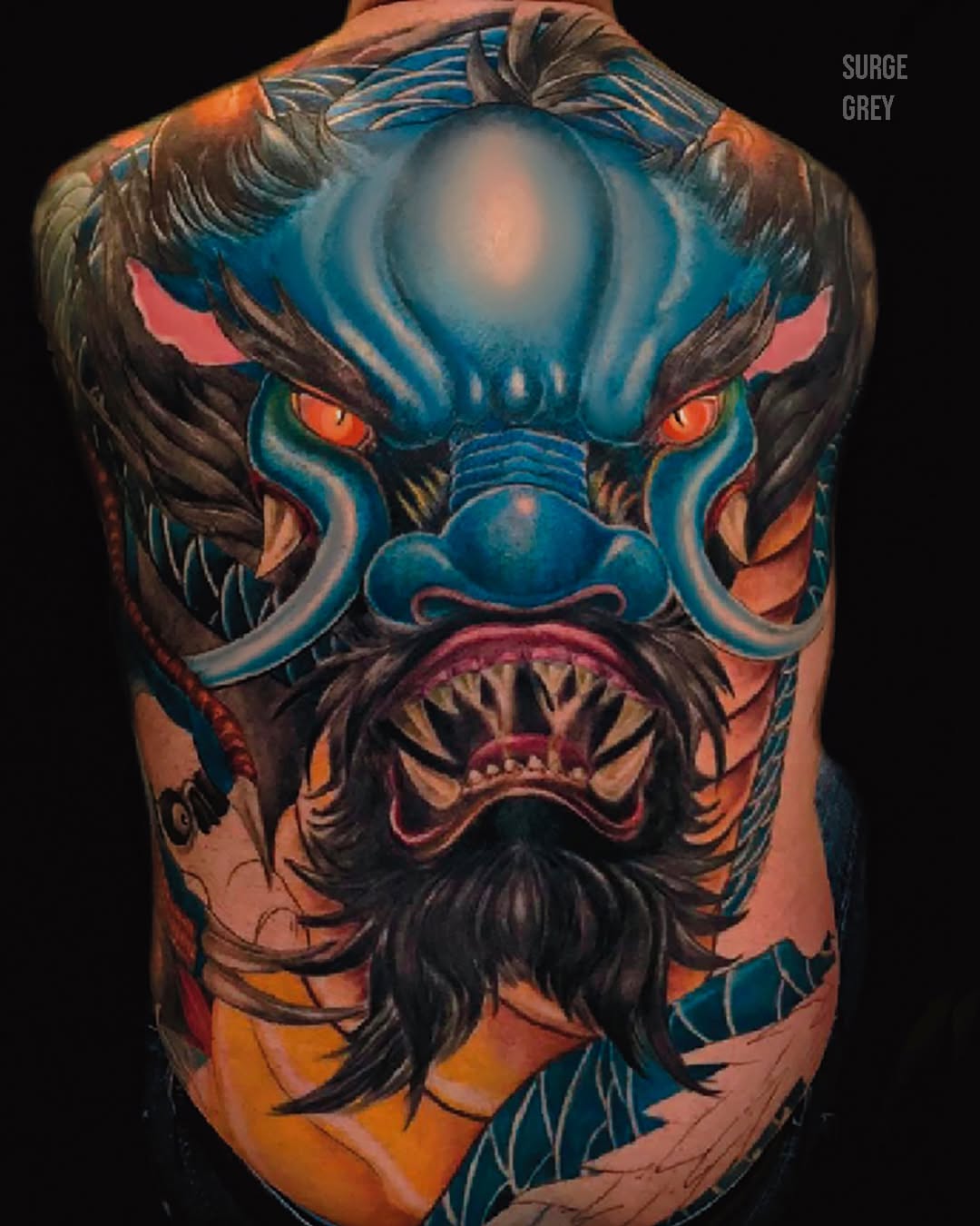Japanese Oni Back Tattoo