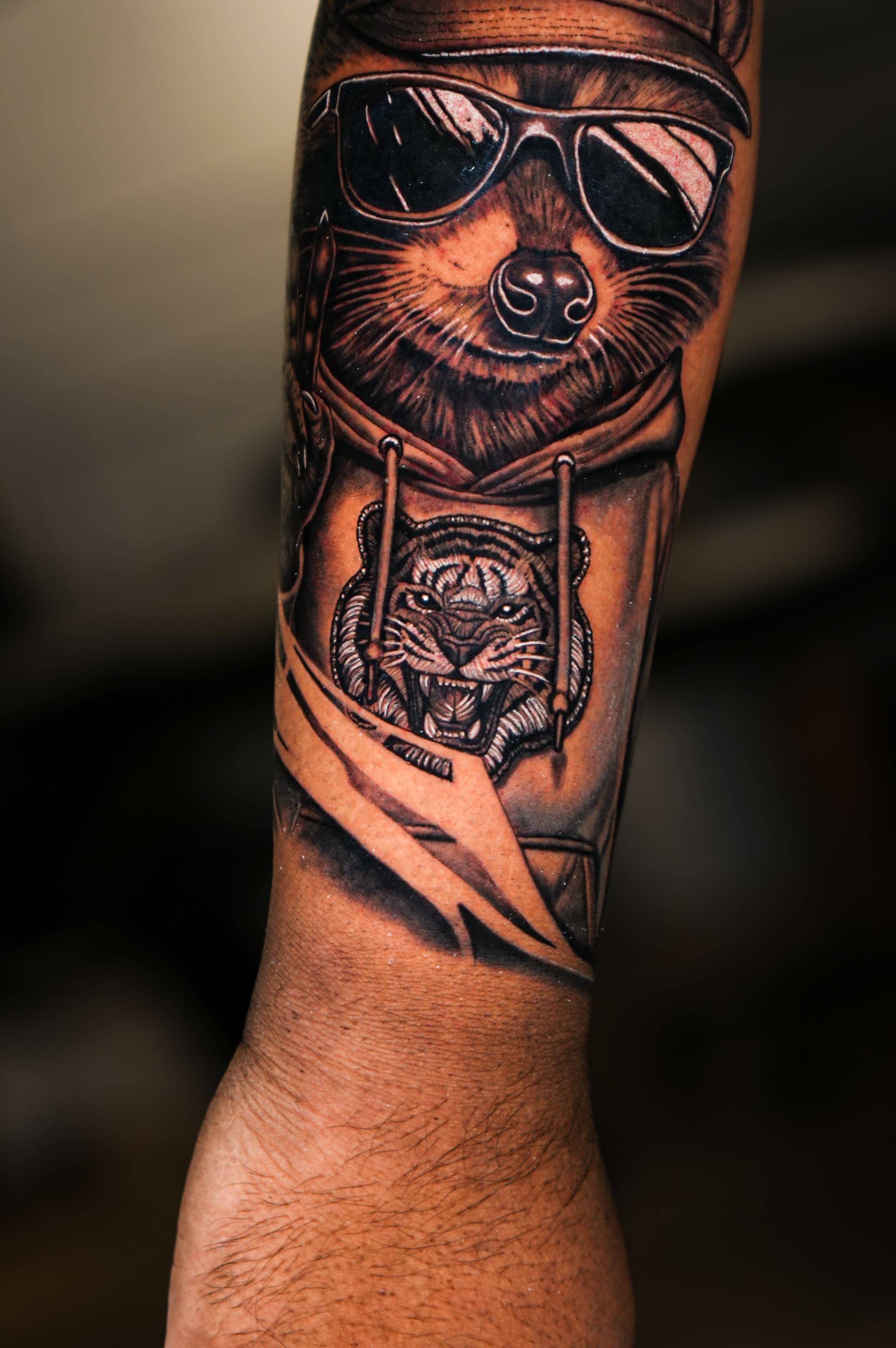 Street Style Raccoon Tattoo