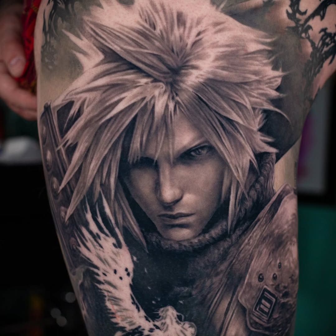 Cloud Strife Final Fantasy Realism Tattoo