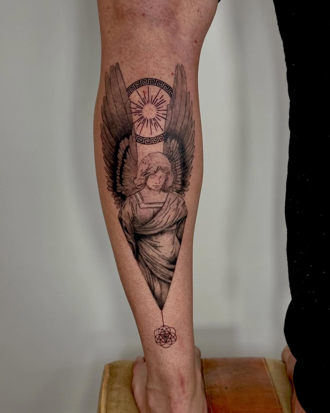 Guardian Angel Geometric Tattoo