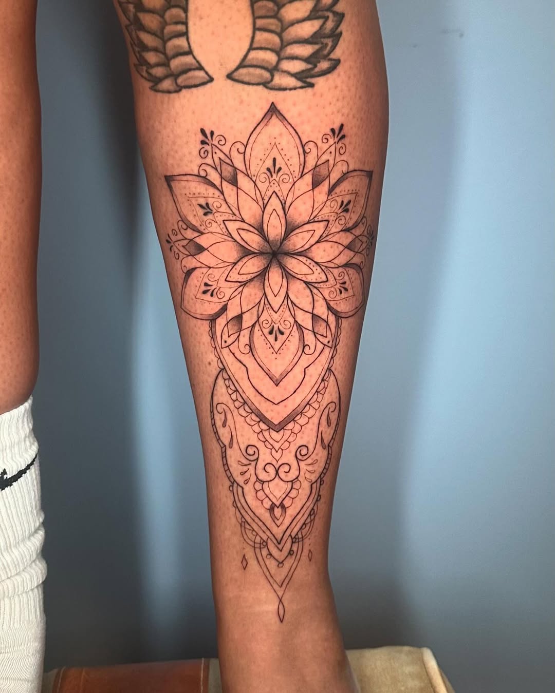 Mandala Ornamental Calf Tattoo