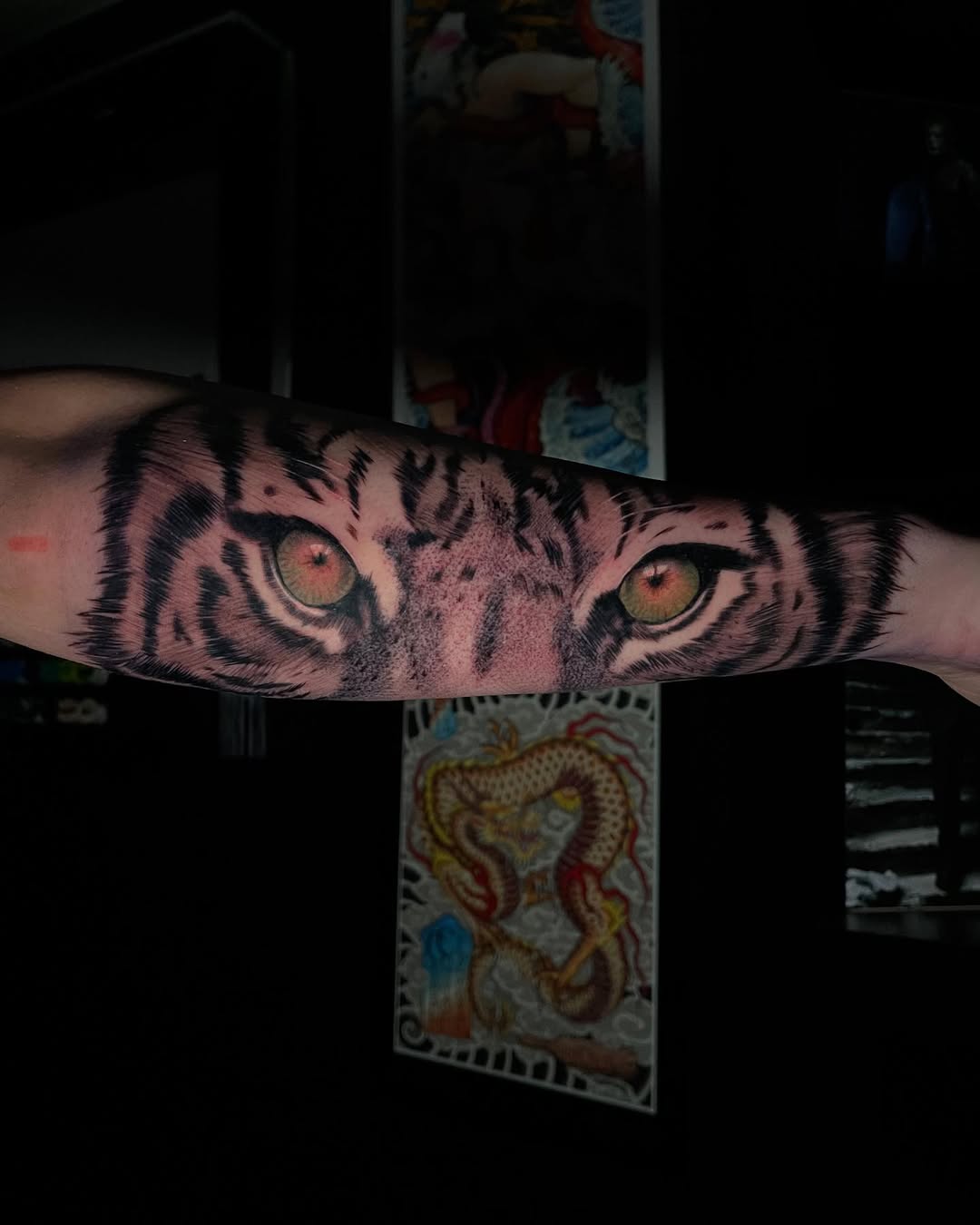 Tiger Eyes Forearm Tattoo