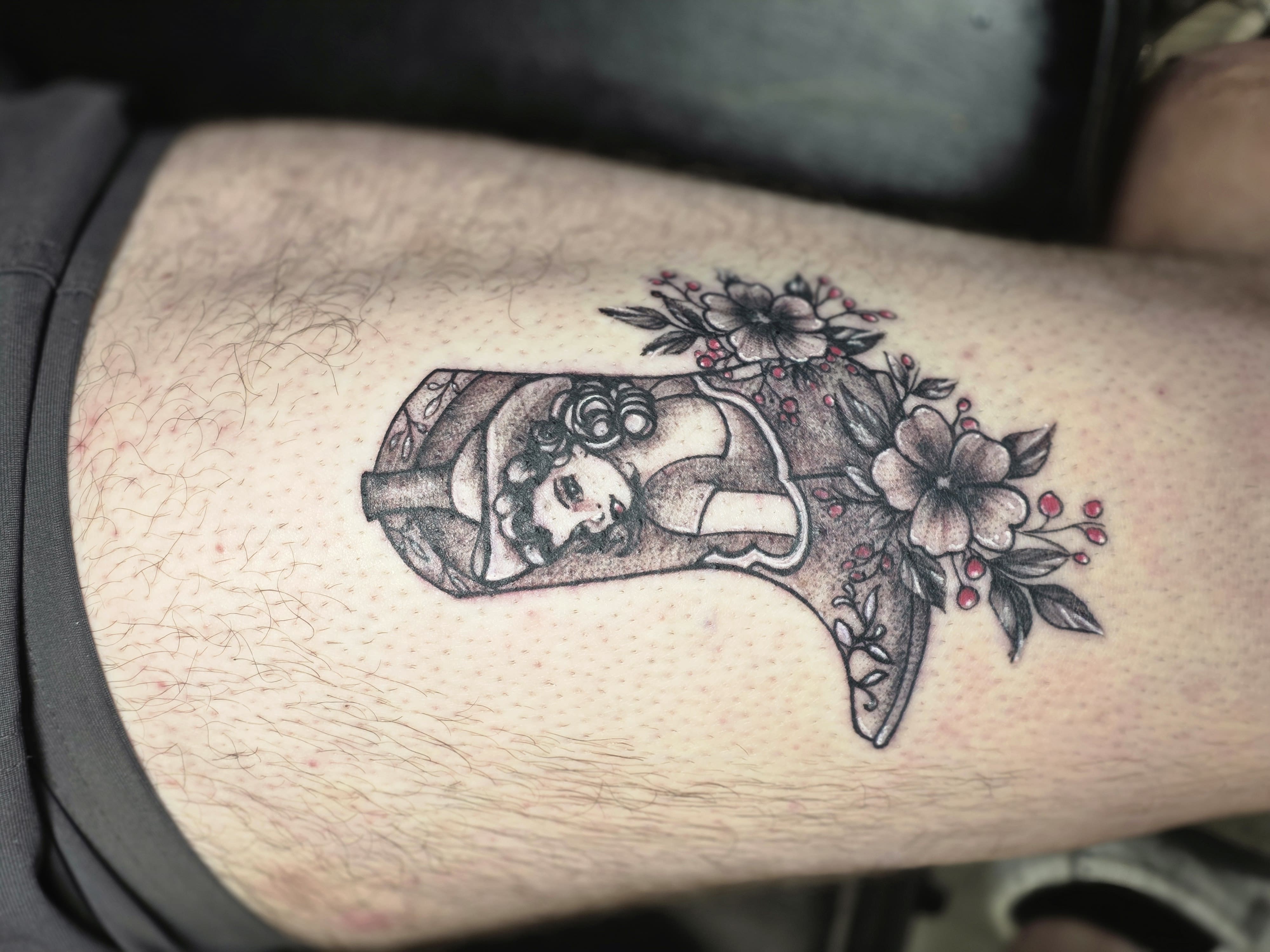 Cowgirl Boot Pin-Up Tattoo