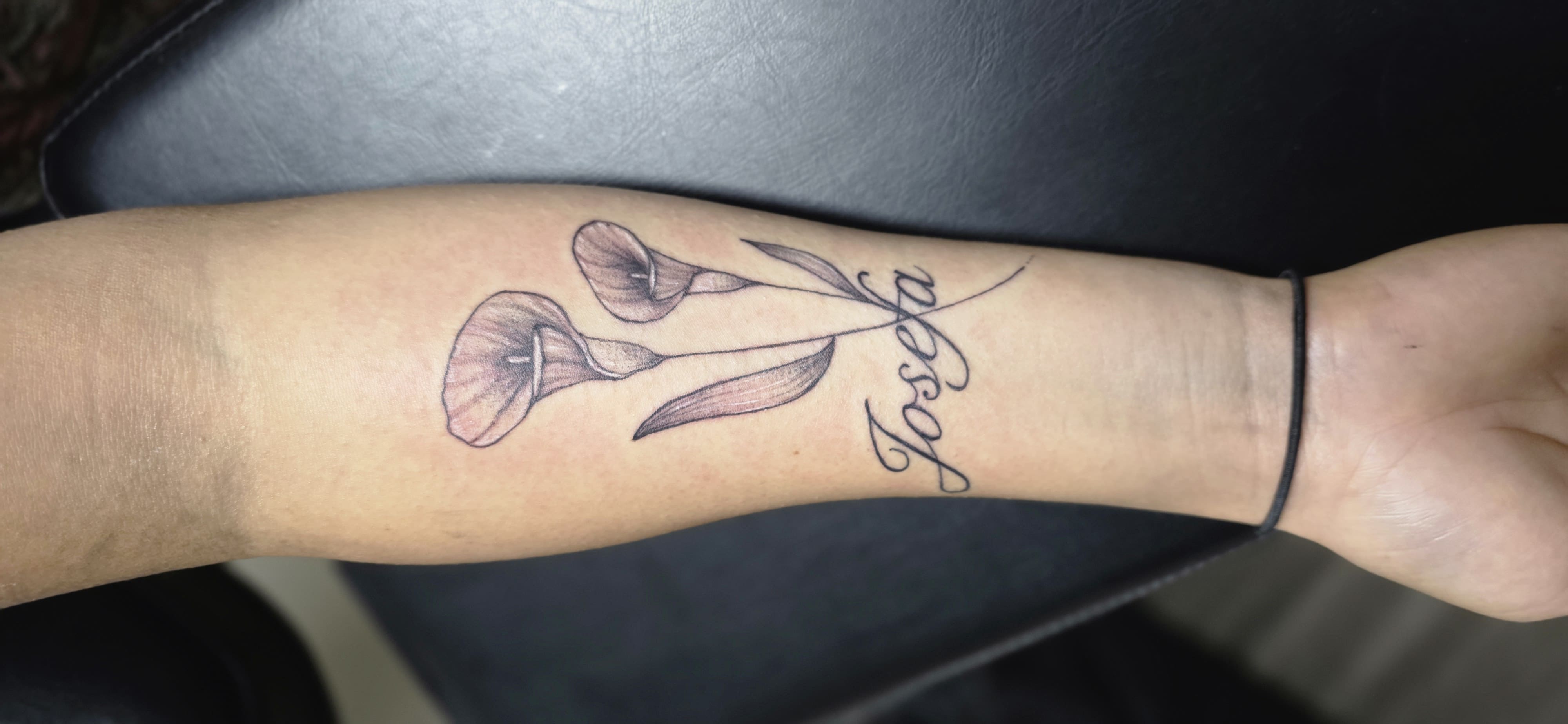 Calla Lily Name Tattoo