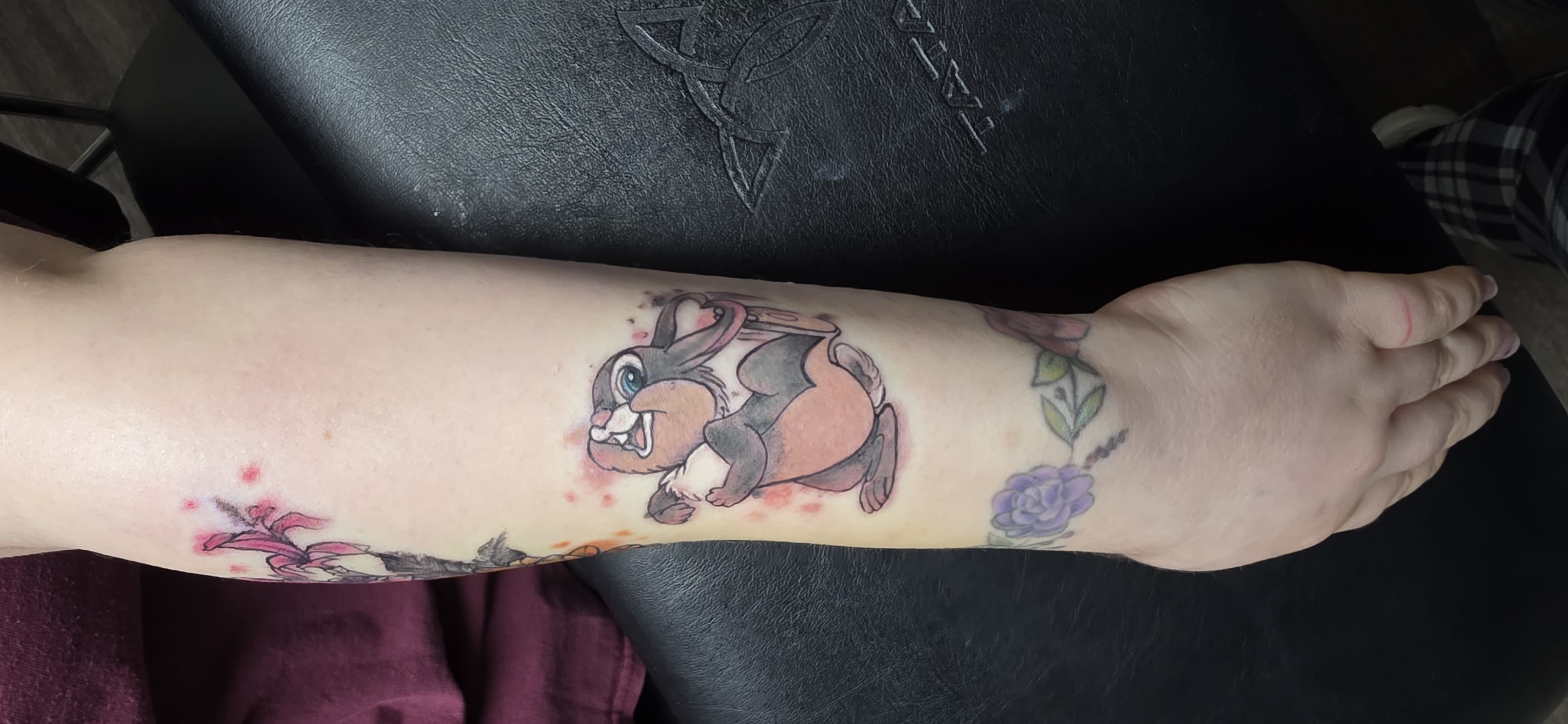 Cute Bat-Eared Creature Cartoon Tattoo