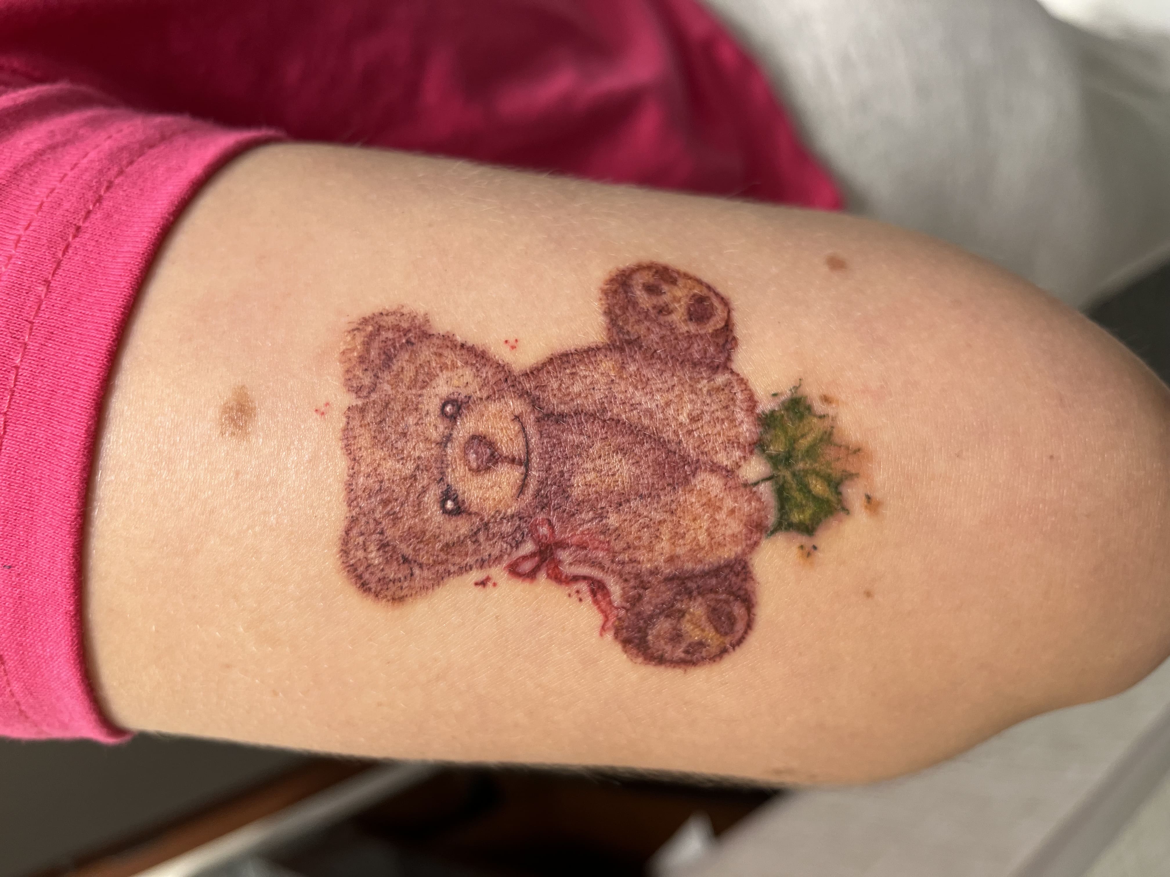 Soft Realism Teddy Bear Tattoo