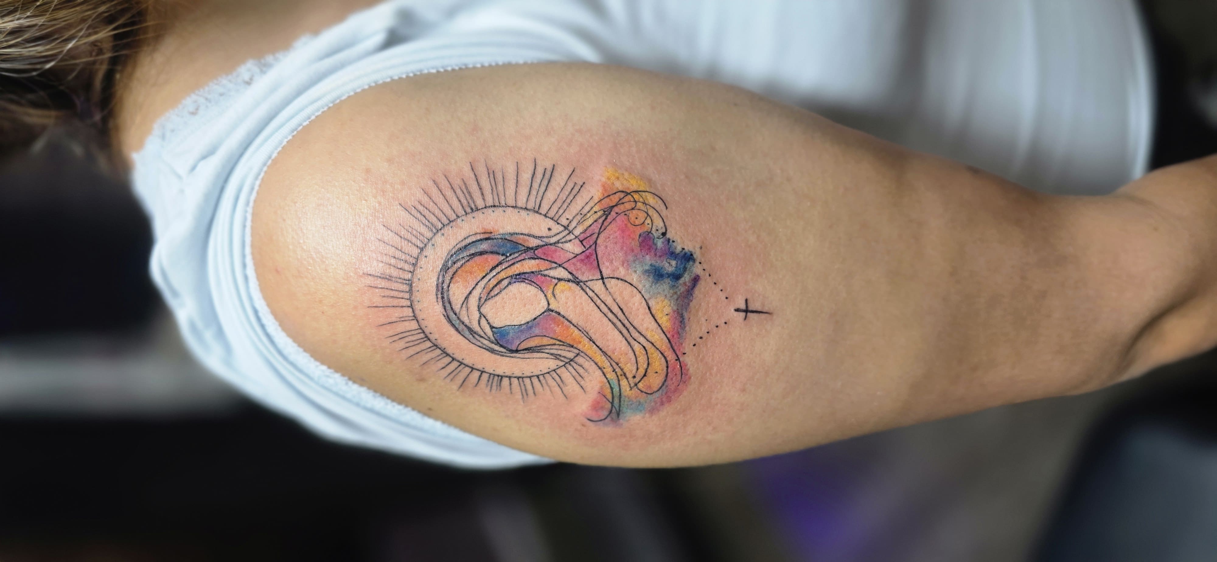 Abstract Madonna Watercolor Tattoo