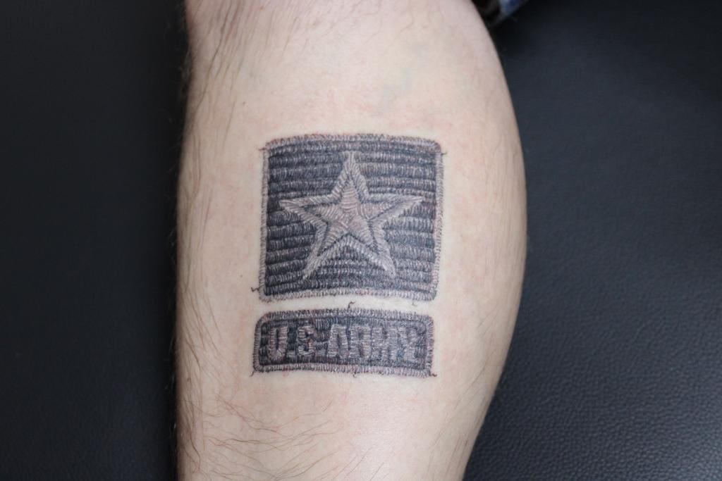 U.S. Army Patch Tattoo (Embroidery Style)