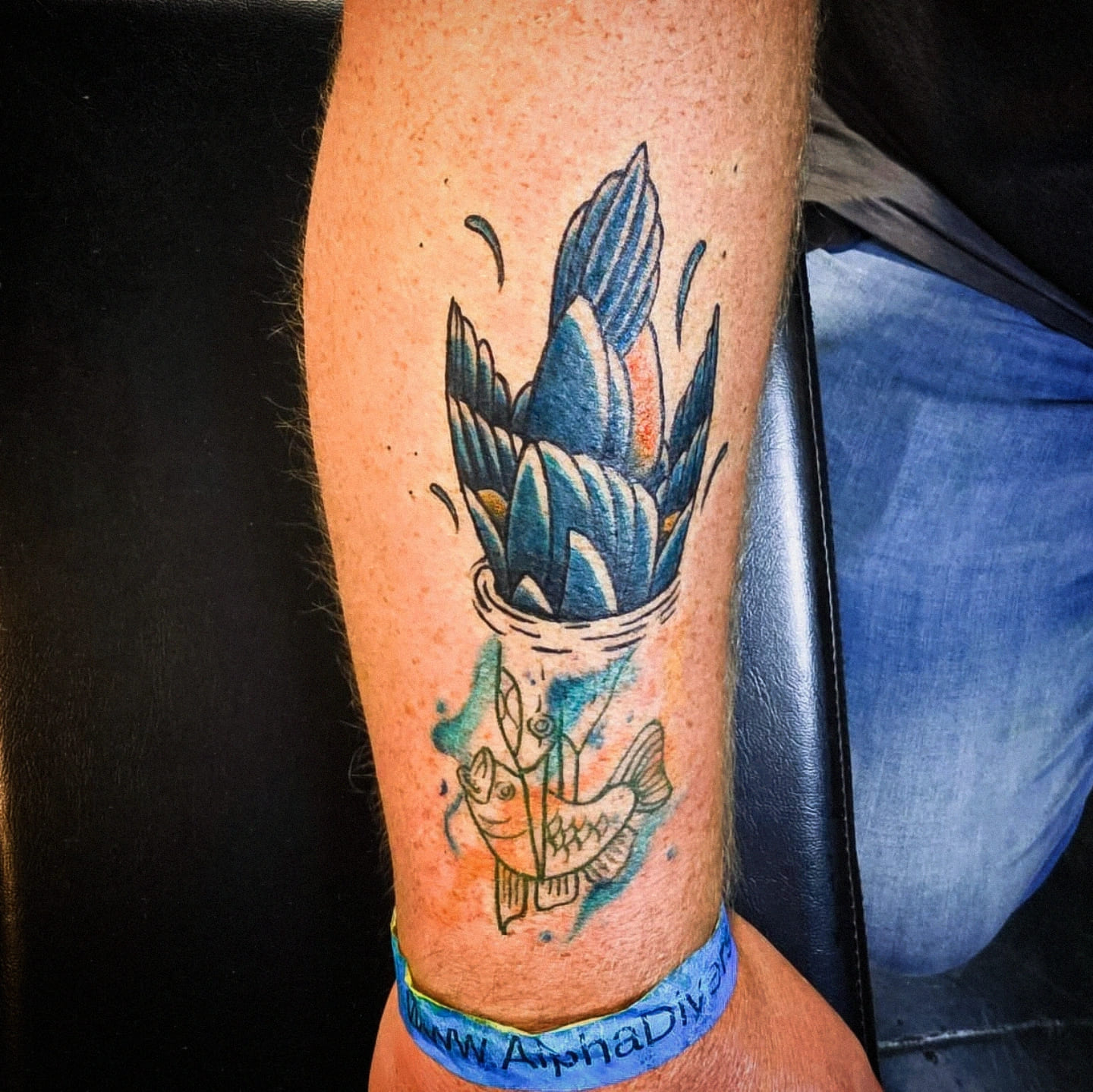 Kingfisher Splash Watercolor Tattoo