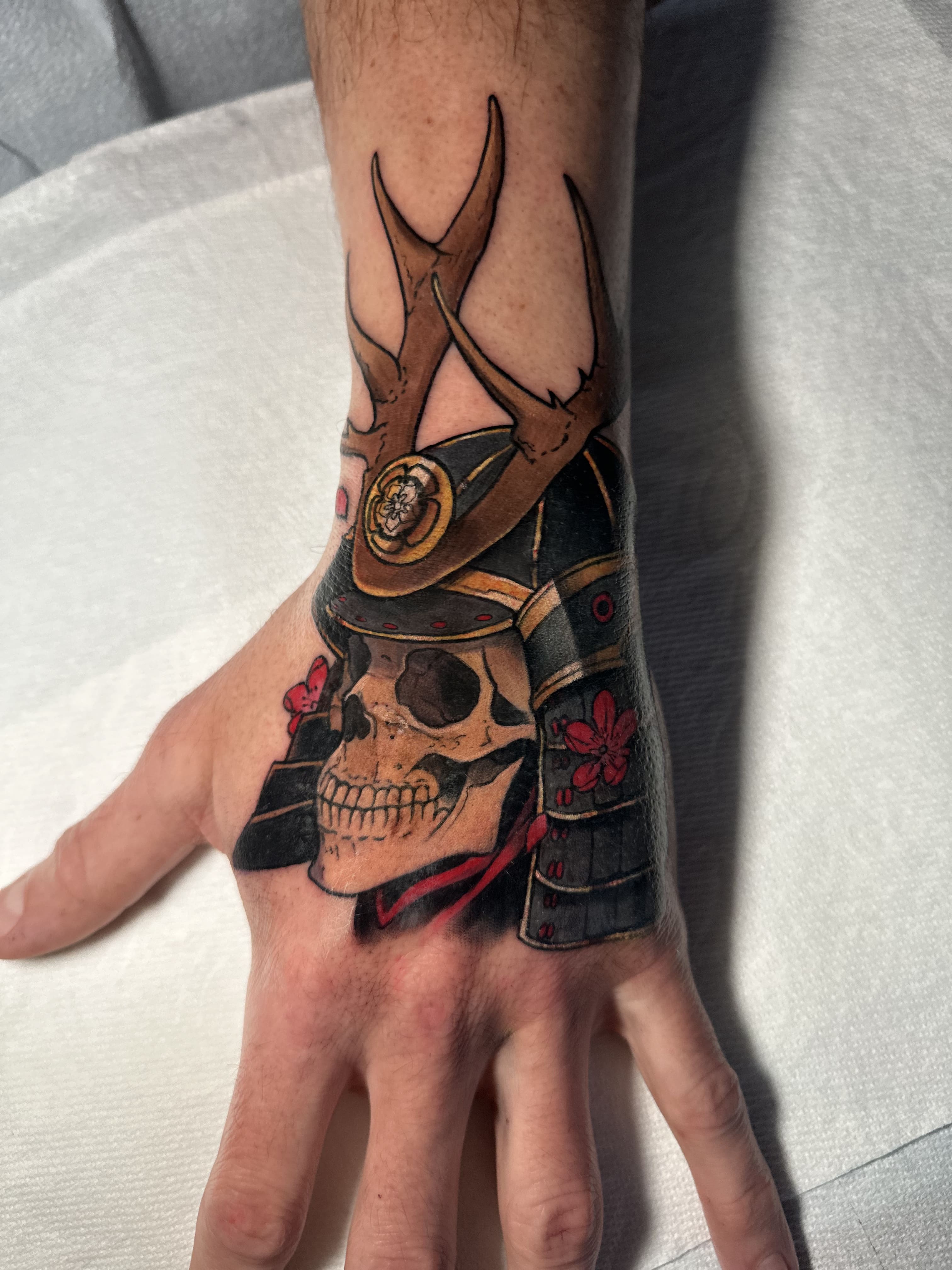 Samurai Skull Helmet Tattoo