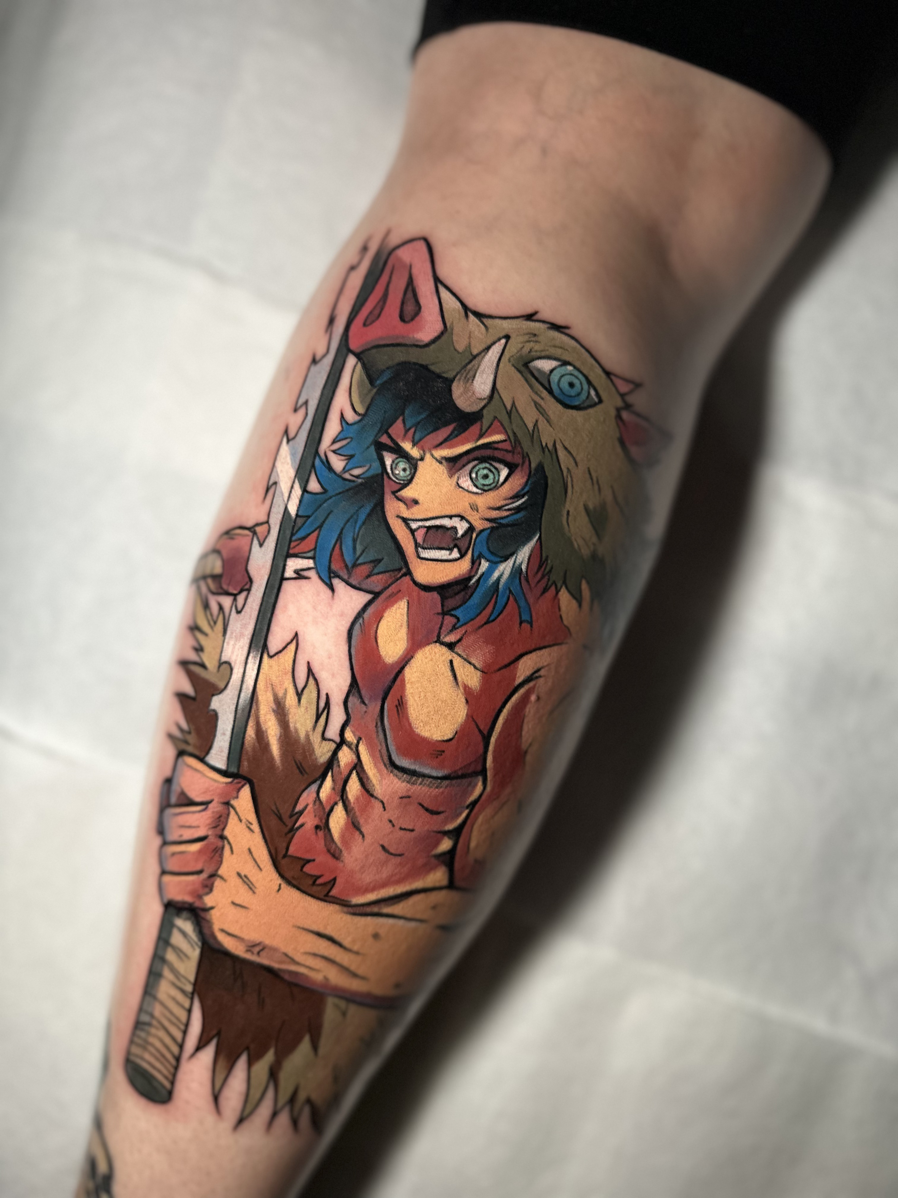 Inosuke Anime Tattoo (Demon Slayer)