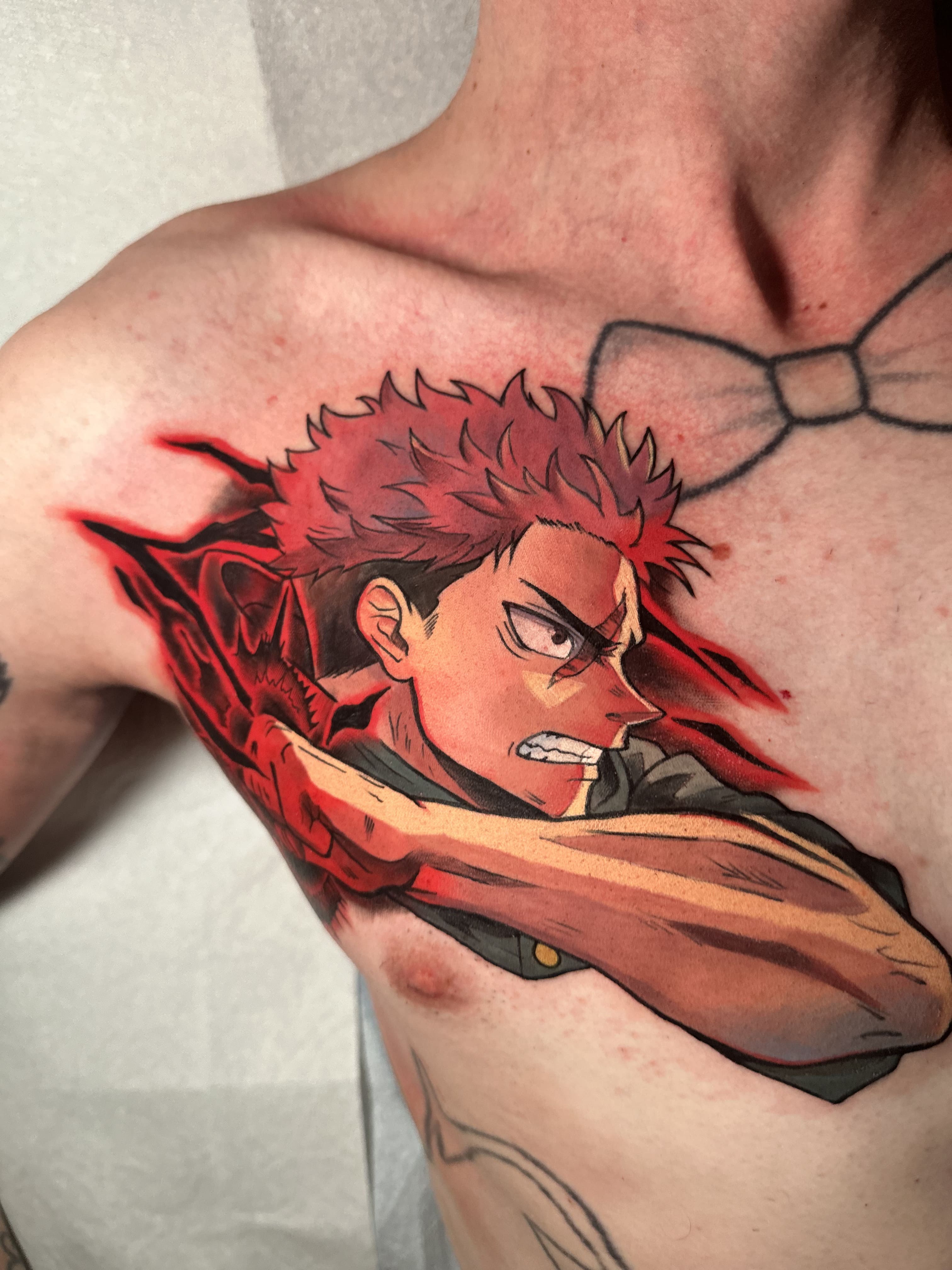 Yuji Itadori Anime Chest Tattoo (Jujutsu Kaisen)