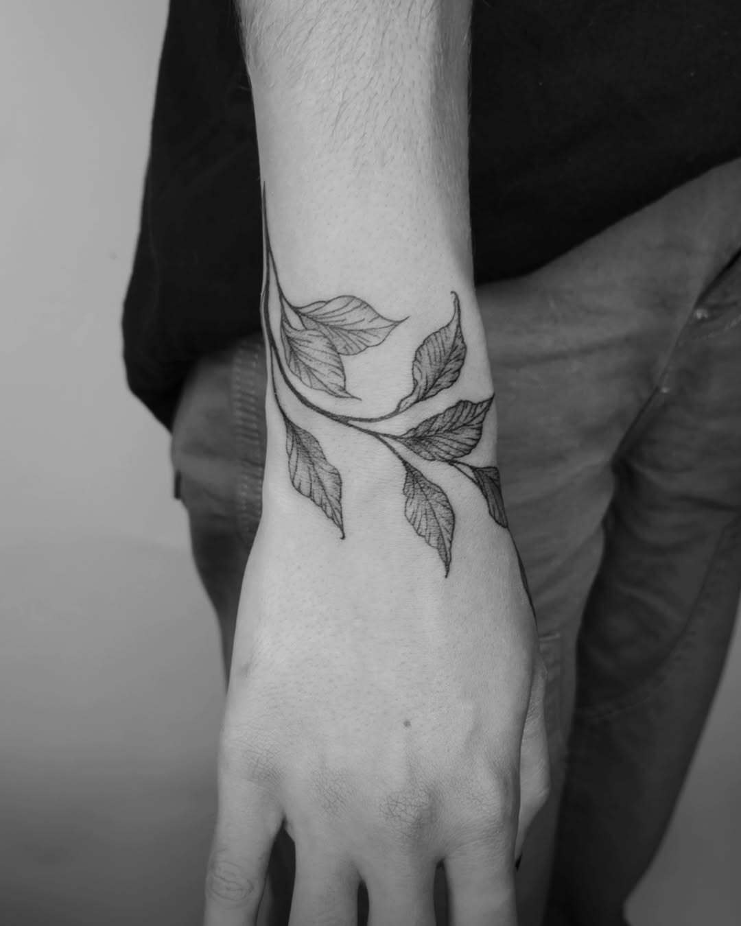 Flowing Botanical Branch Tattoo