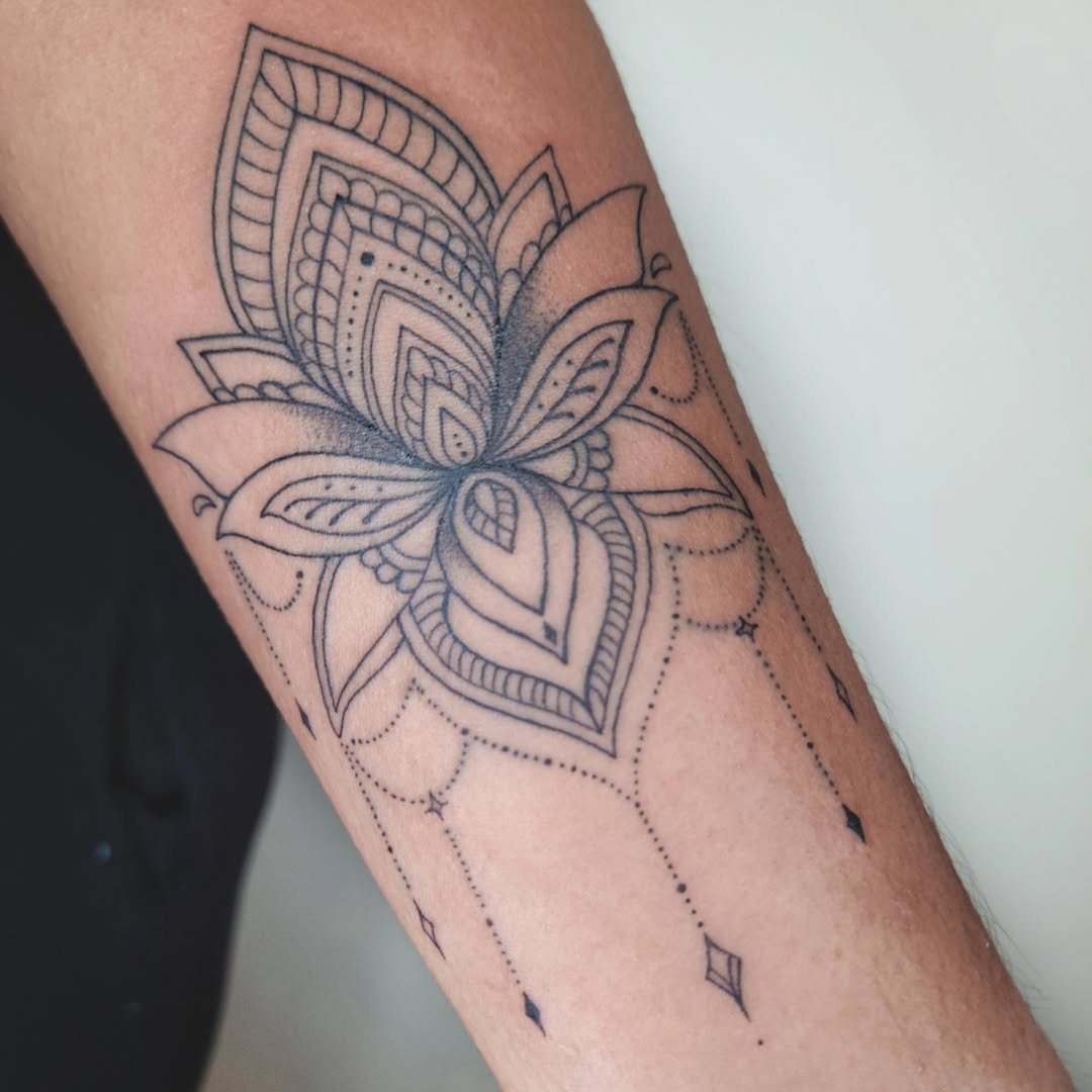 Ornamental Lotus Mandala Tattoo