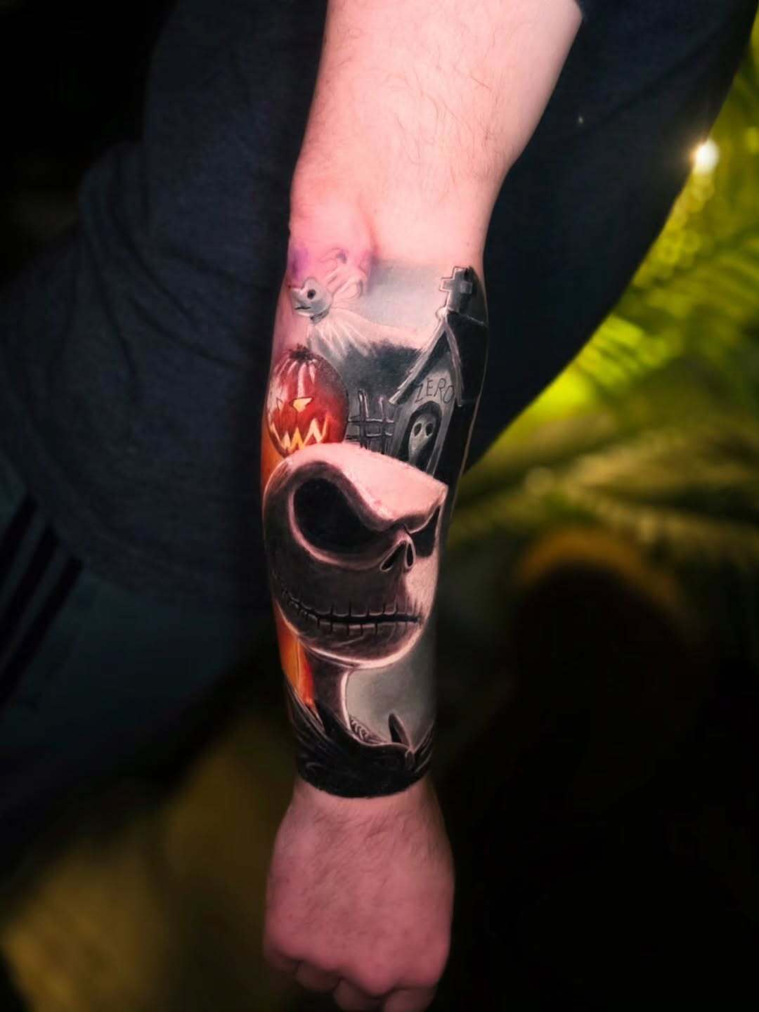 Jack Skellington Halloween Forearm Tattoo