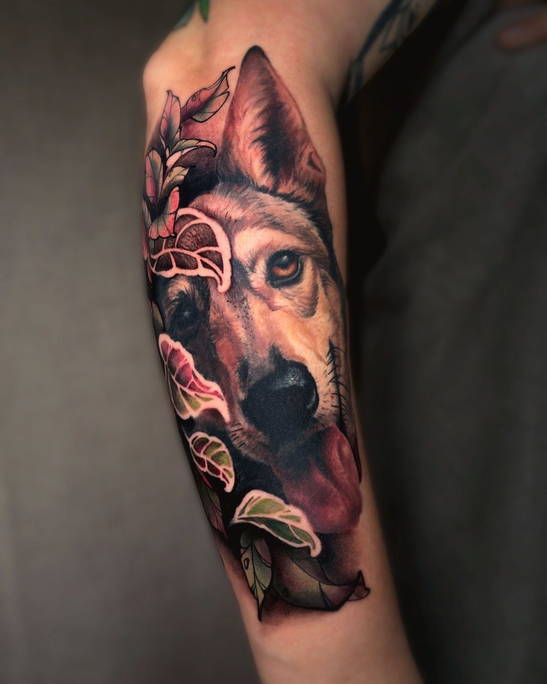 Color Realism Dog Portrait Tattoo