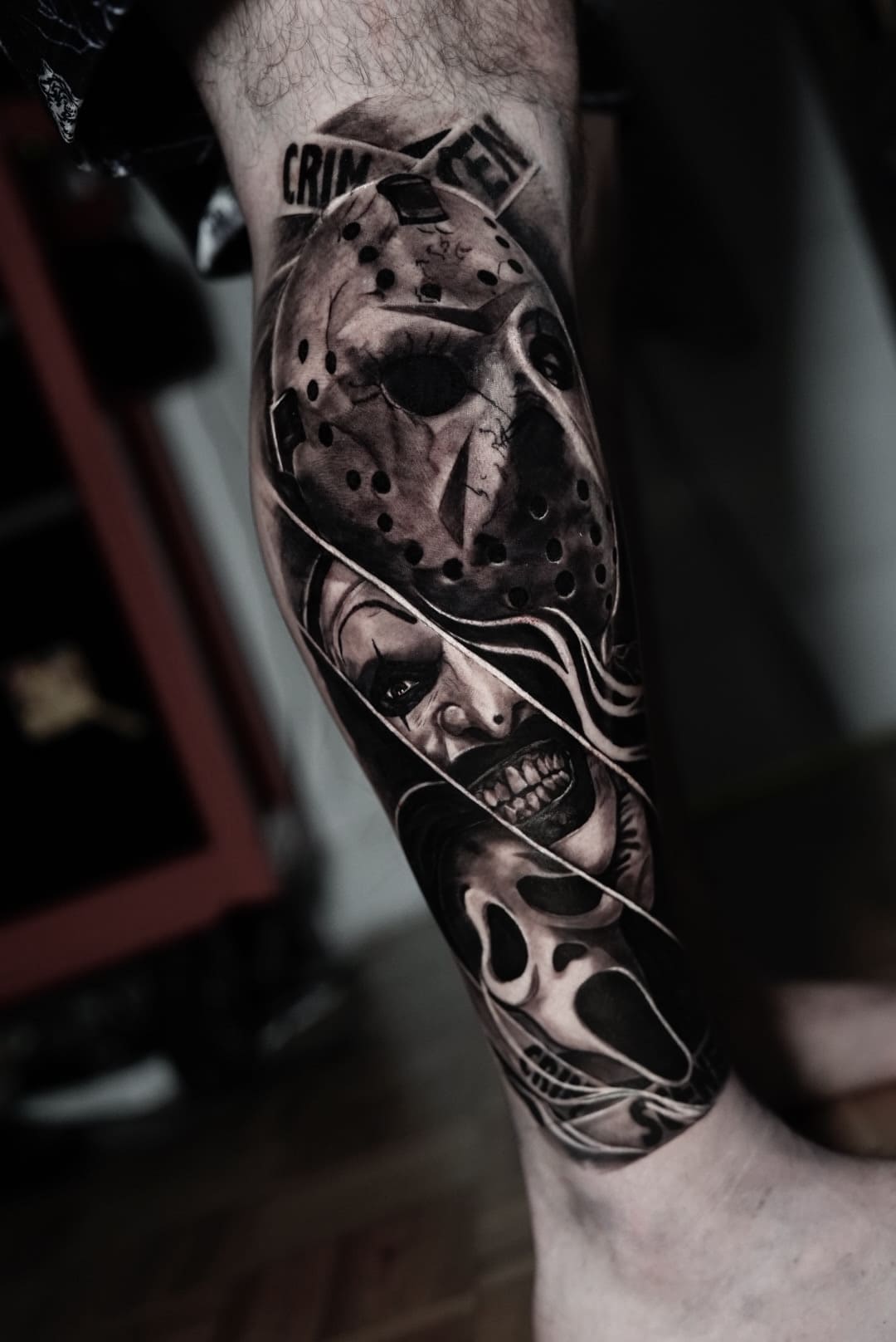 Horror Icons Black & Grey Leg Sleeve