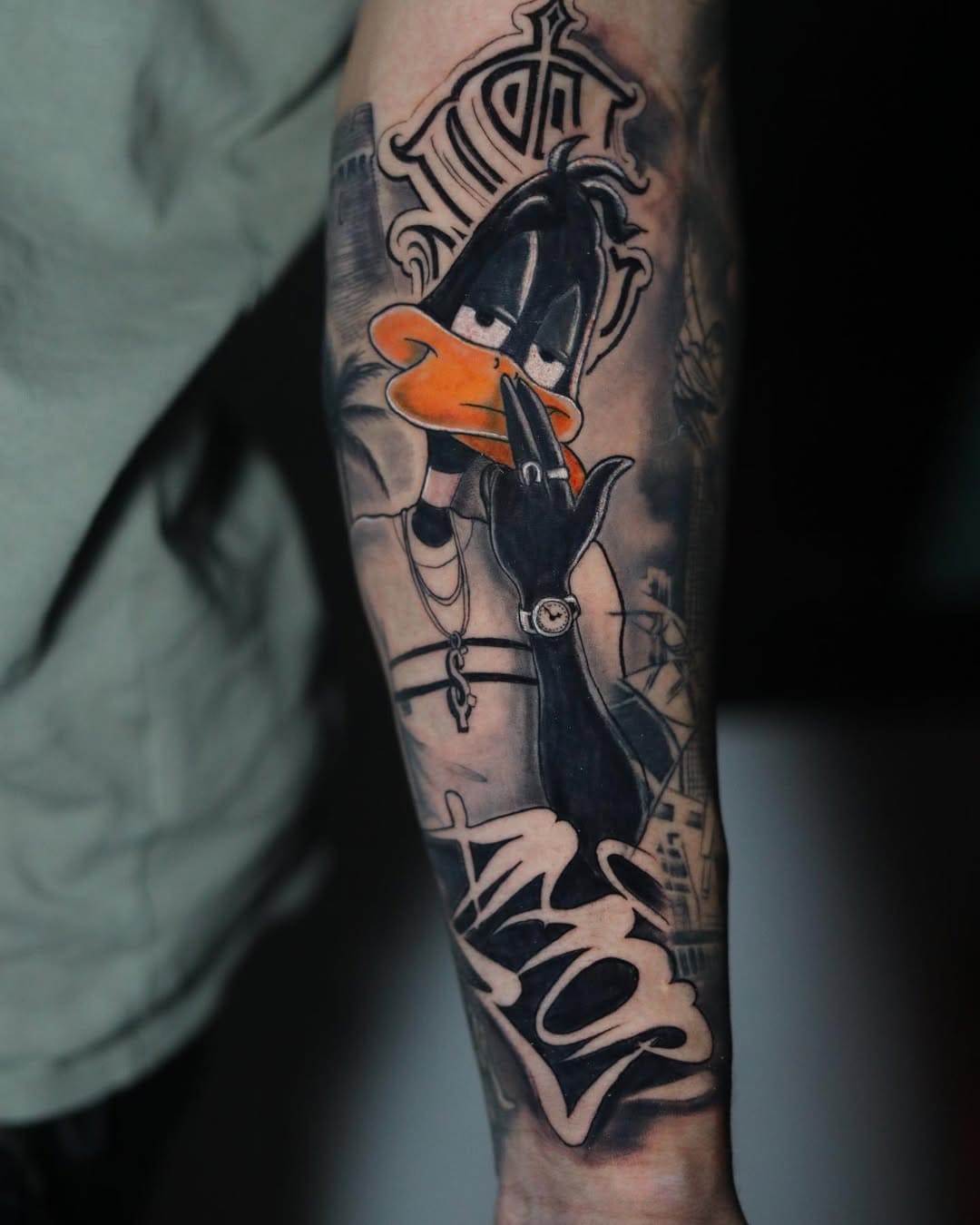 Daffy Duck Street Style Tattoo