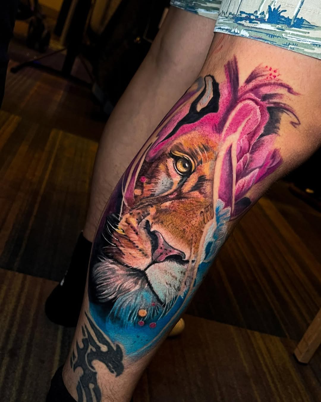 Color Lion Realism Tattoo