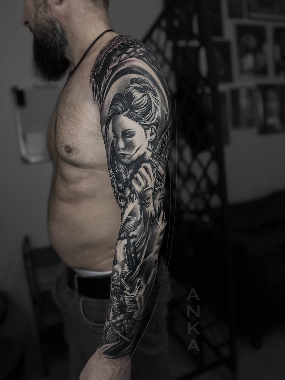 Warrior Woman – Black & Grey Sleeve