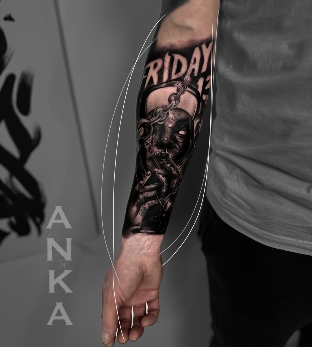 Friday 13th – Dark Horror Forearm Piece
