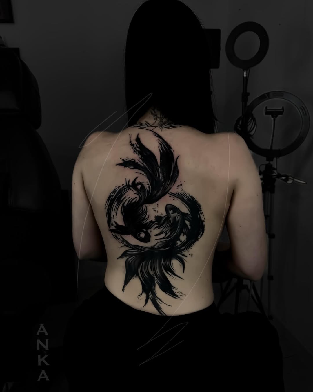 Yin-Yang Koi – Brushstroke Back Piece