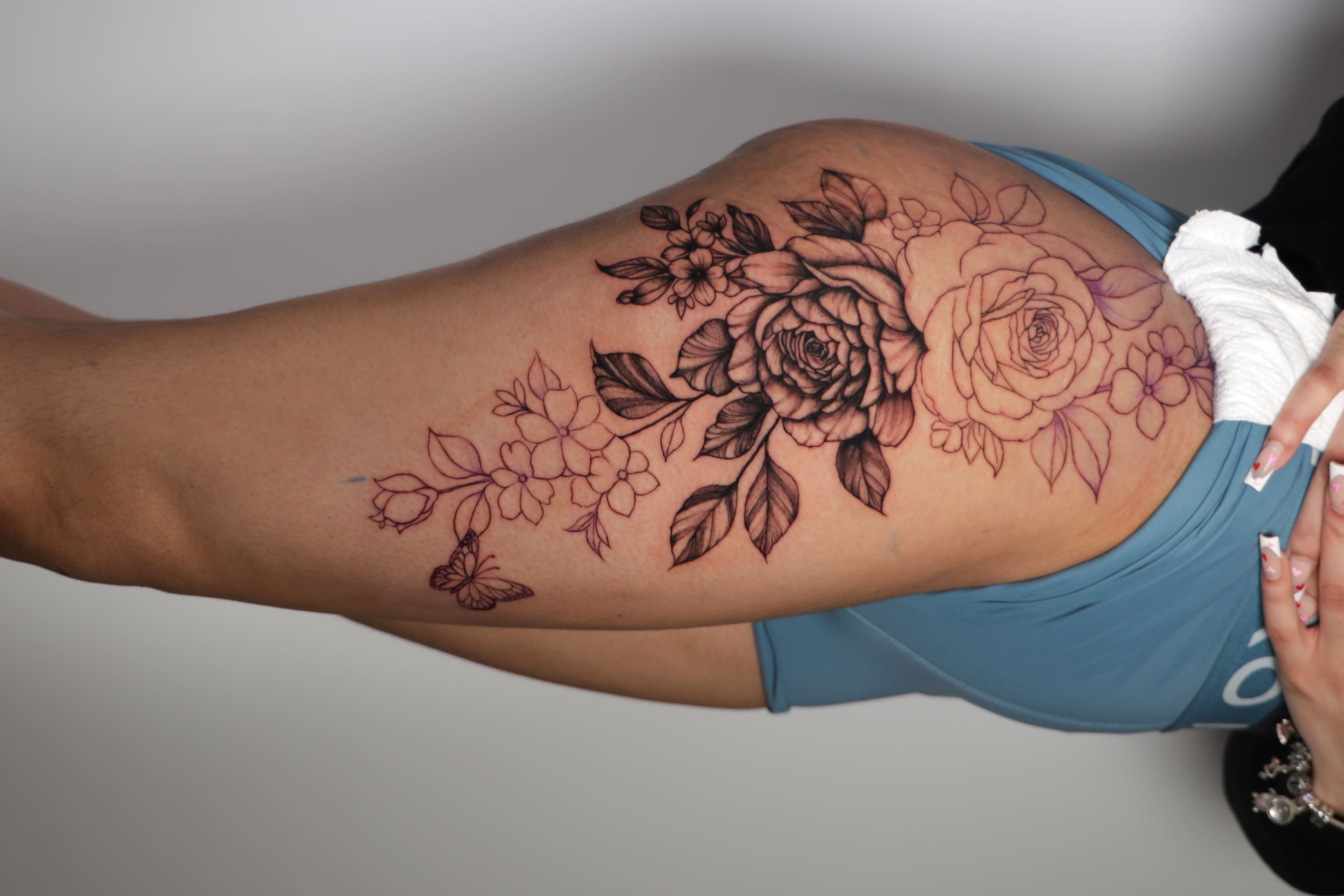 Floral Thigh Composition