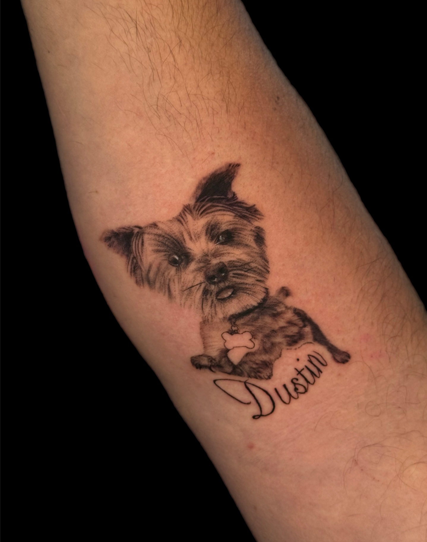 Mini Realistic Dog Portrait Tattoo