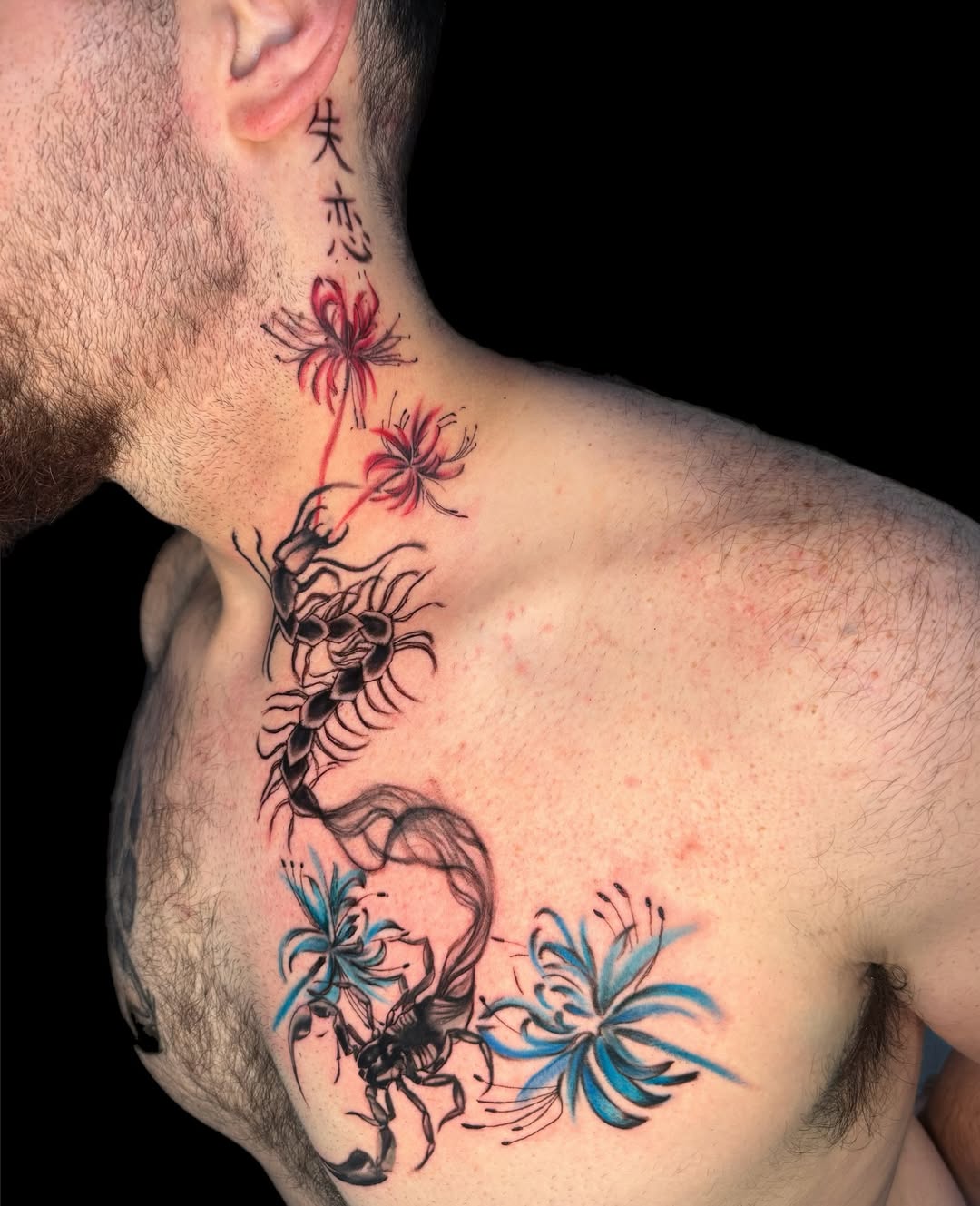 Neo-Japanese Scorpion with Spider Lily Flow