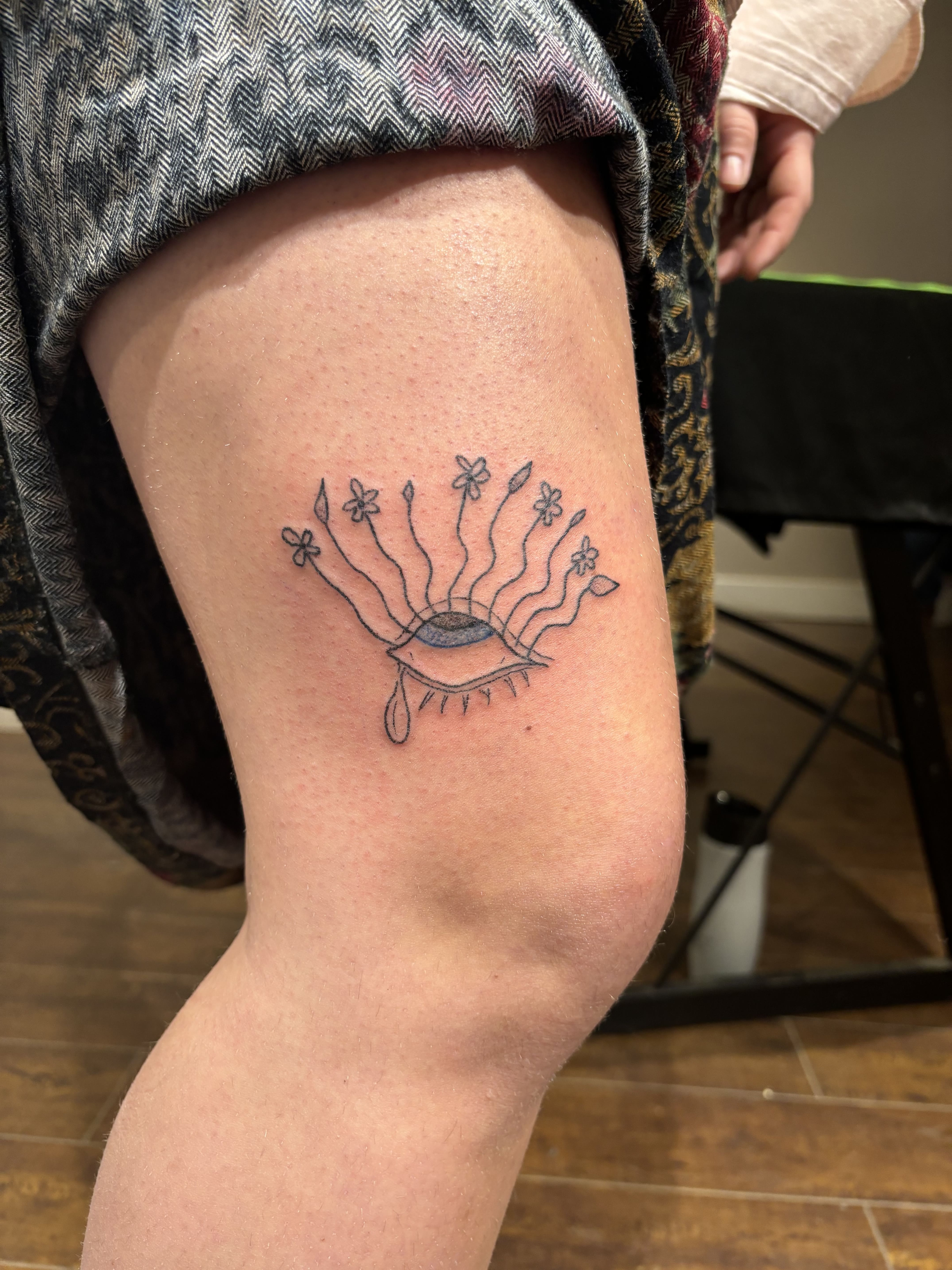 Œil symbolique aux rayons floraux