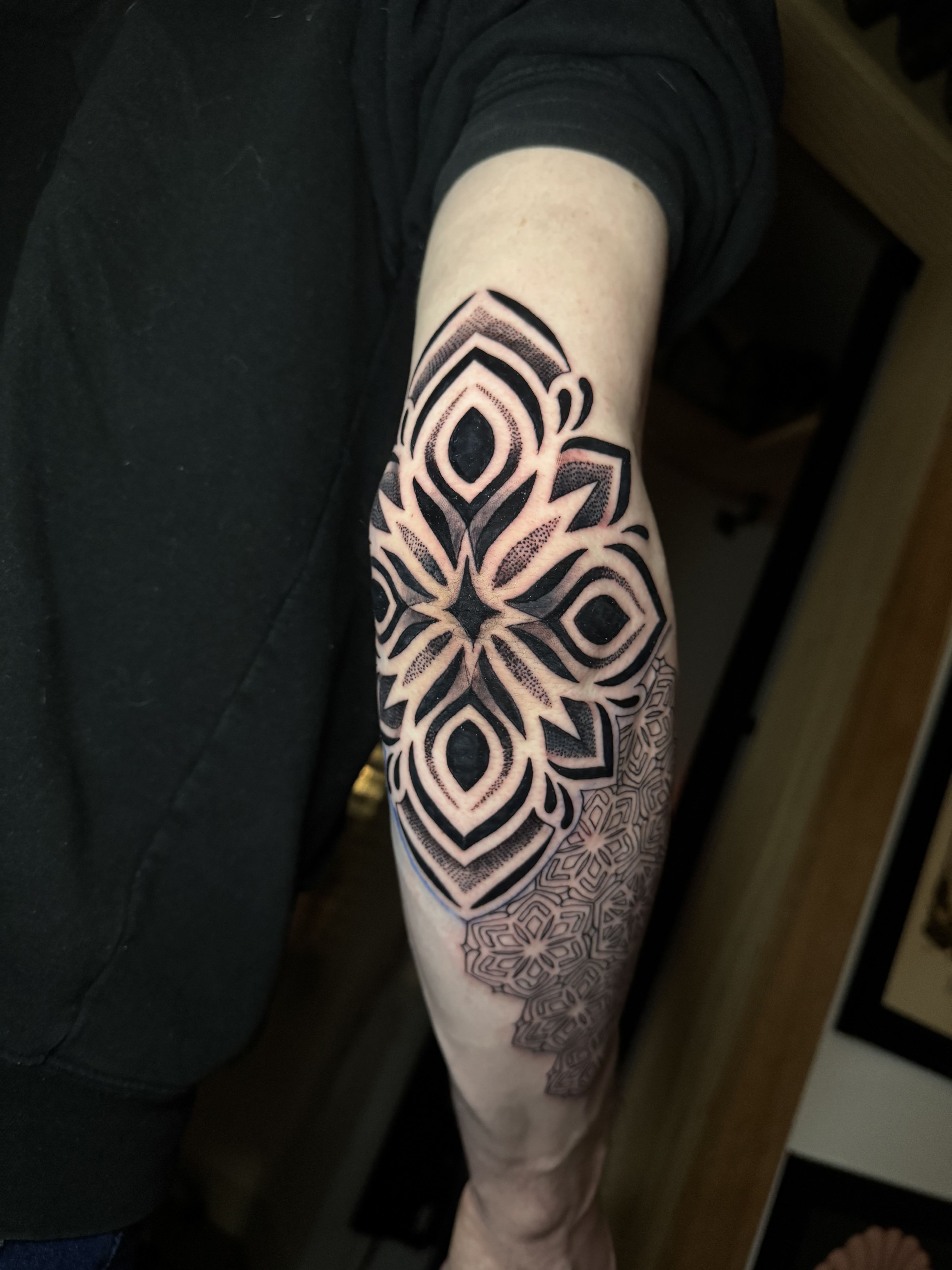 Bold Mandala Forearm Composition