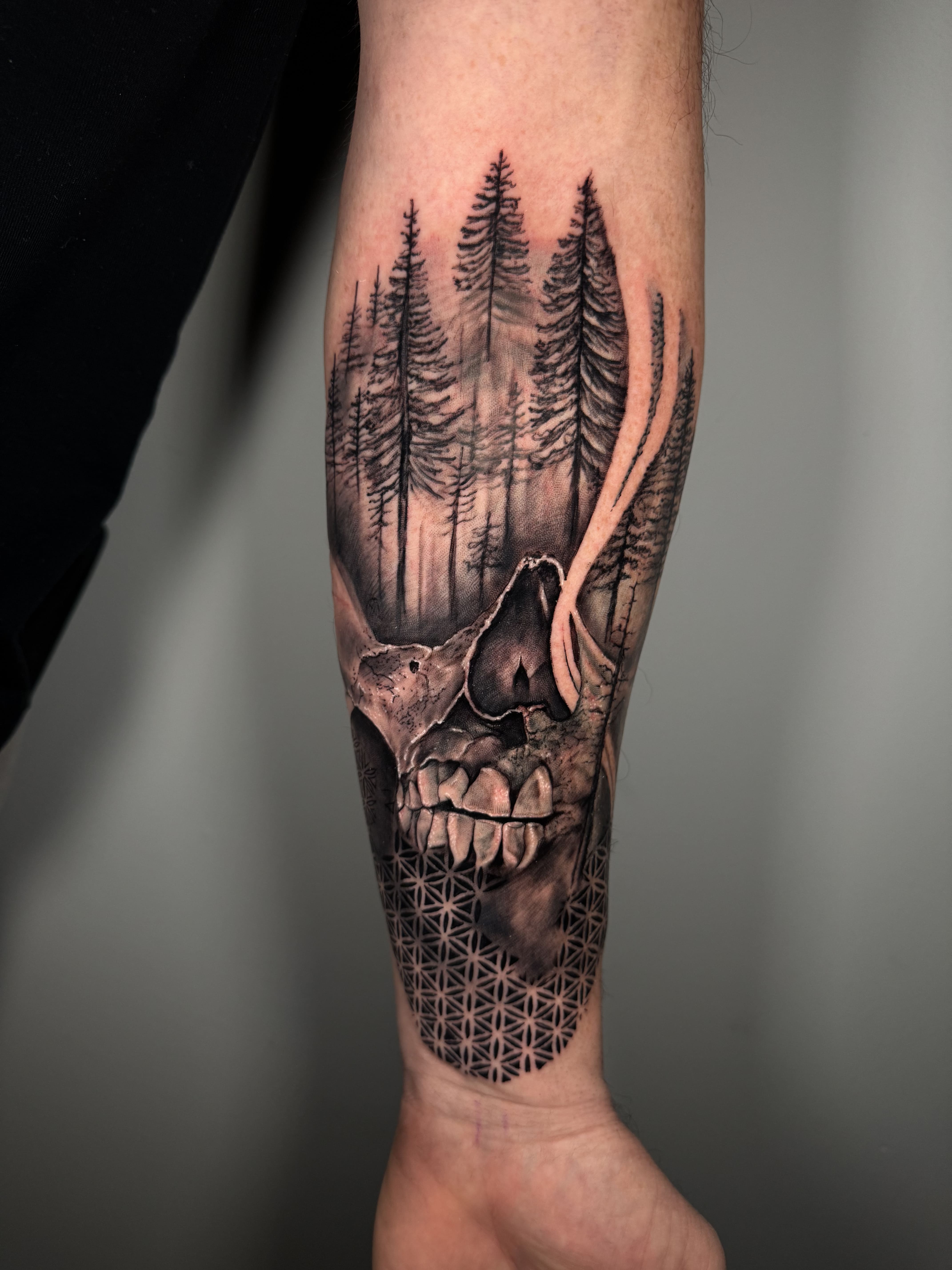 Skull & Forest Fusion Forearm Piece