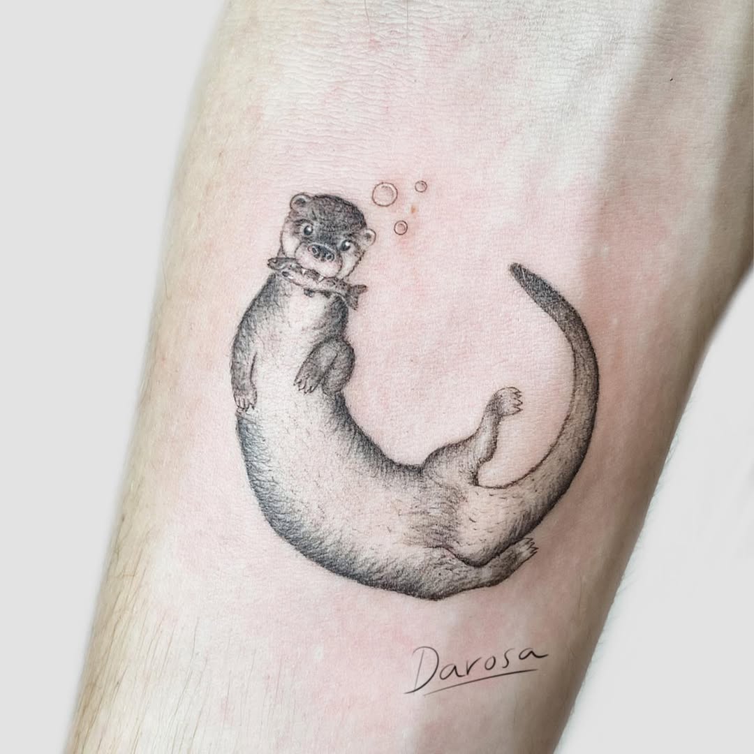 Verspielter Fine-Line-Otter