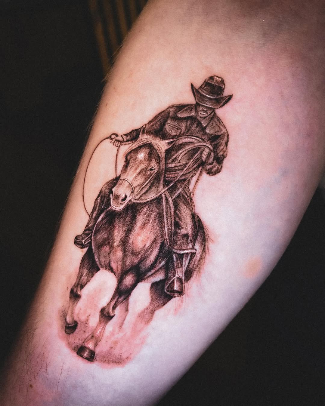 Realistisches Cowboy-Motiv in Bewegung