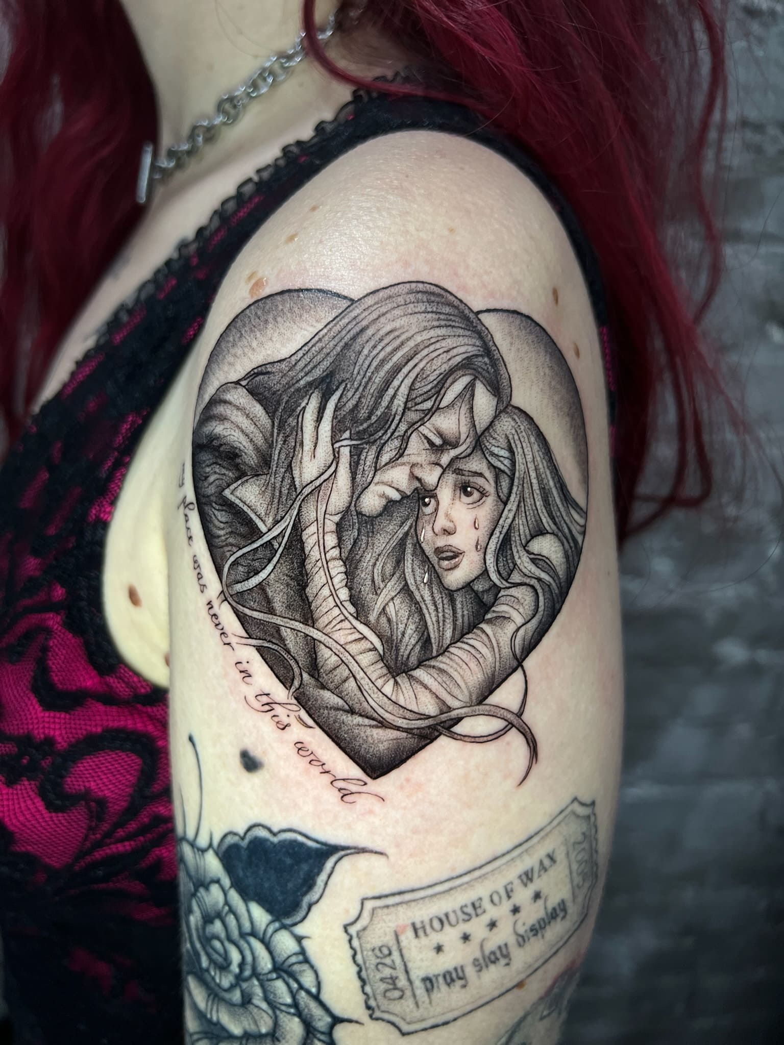 Fine Line Realistic Emotional Portrait Tattoo