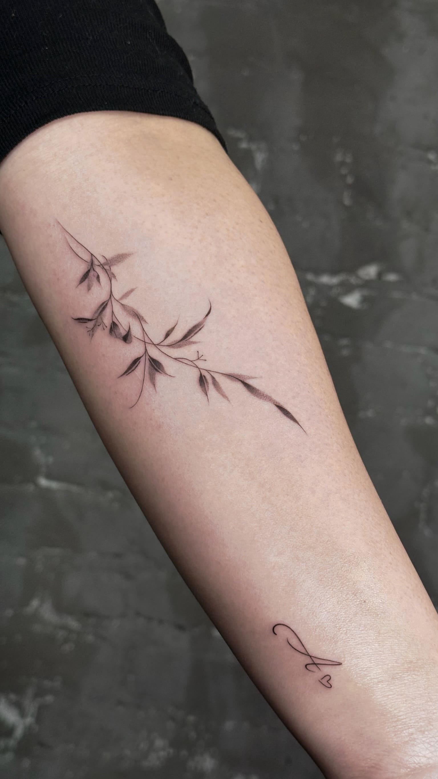 Delicate Botanical Branch Tattoo
