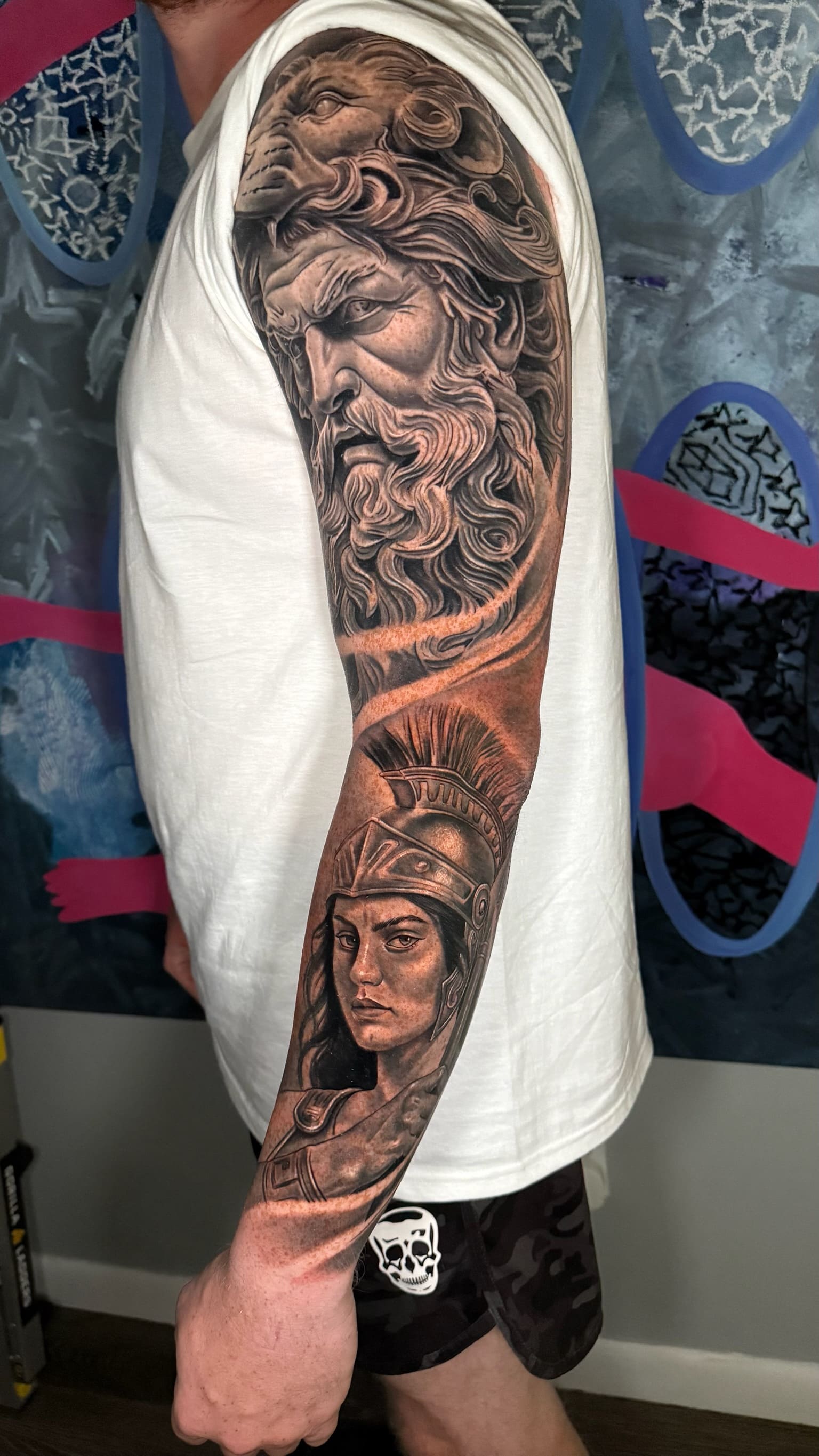 Roman Warrior & Lion of Power Sleeve