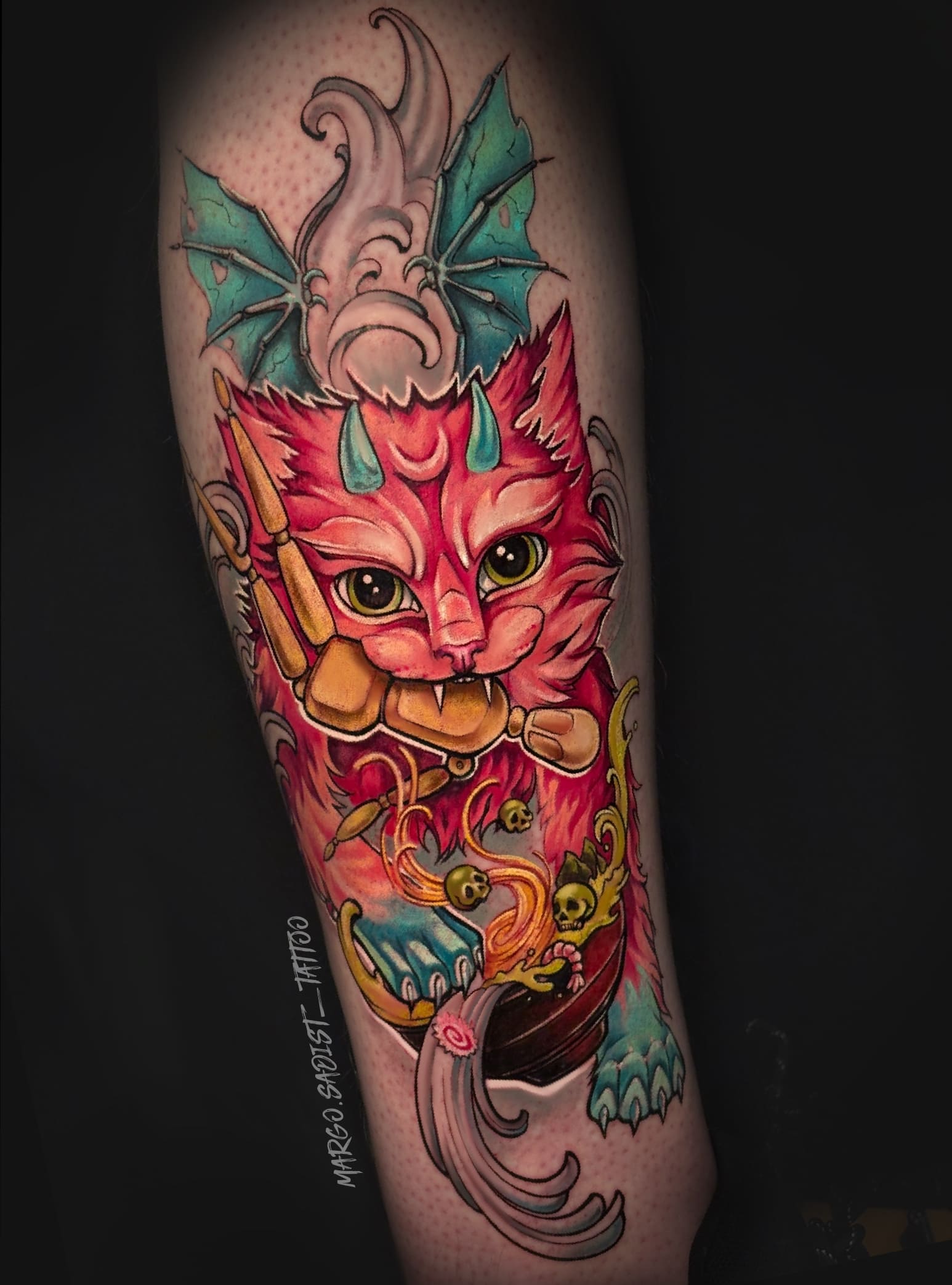 Demonic Kitty — Neo-Traditional Chaos