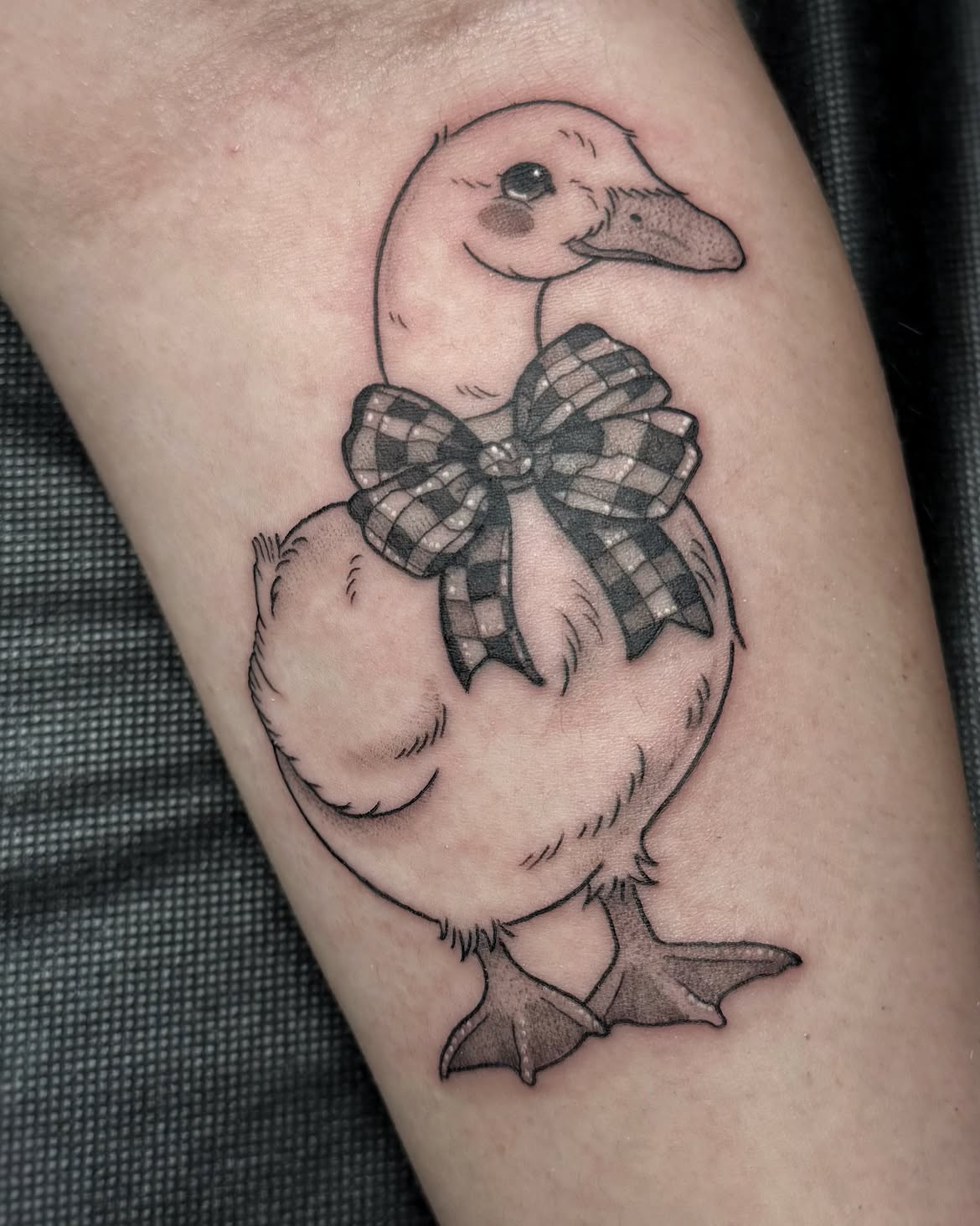 Goose with a Plaid Bow